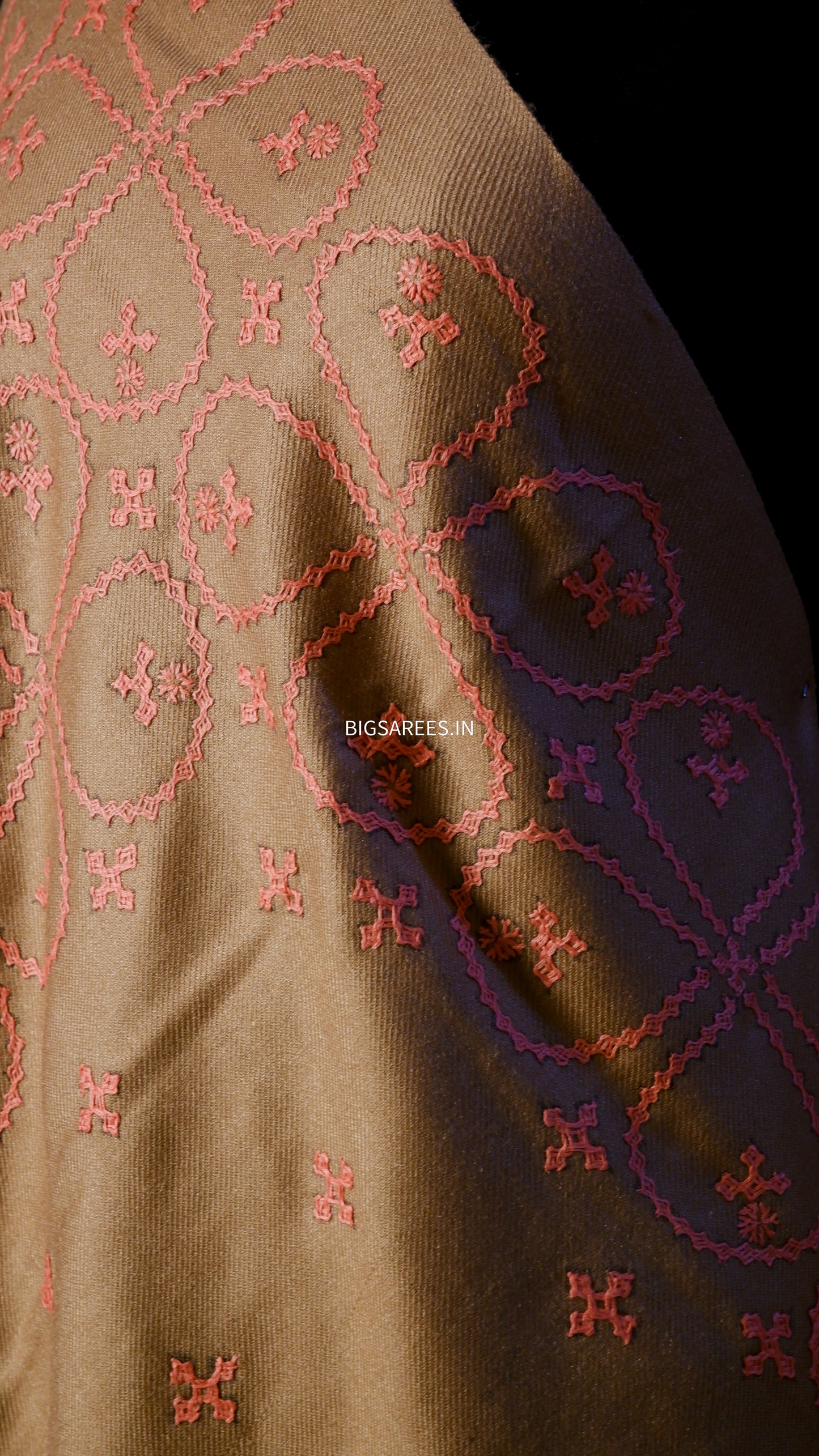 Kutchi work Hand Embroidered Woollen Shawl