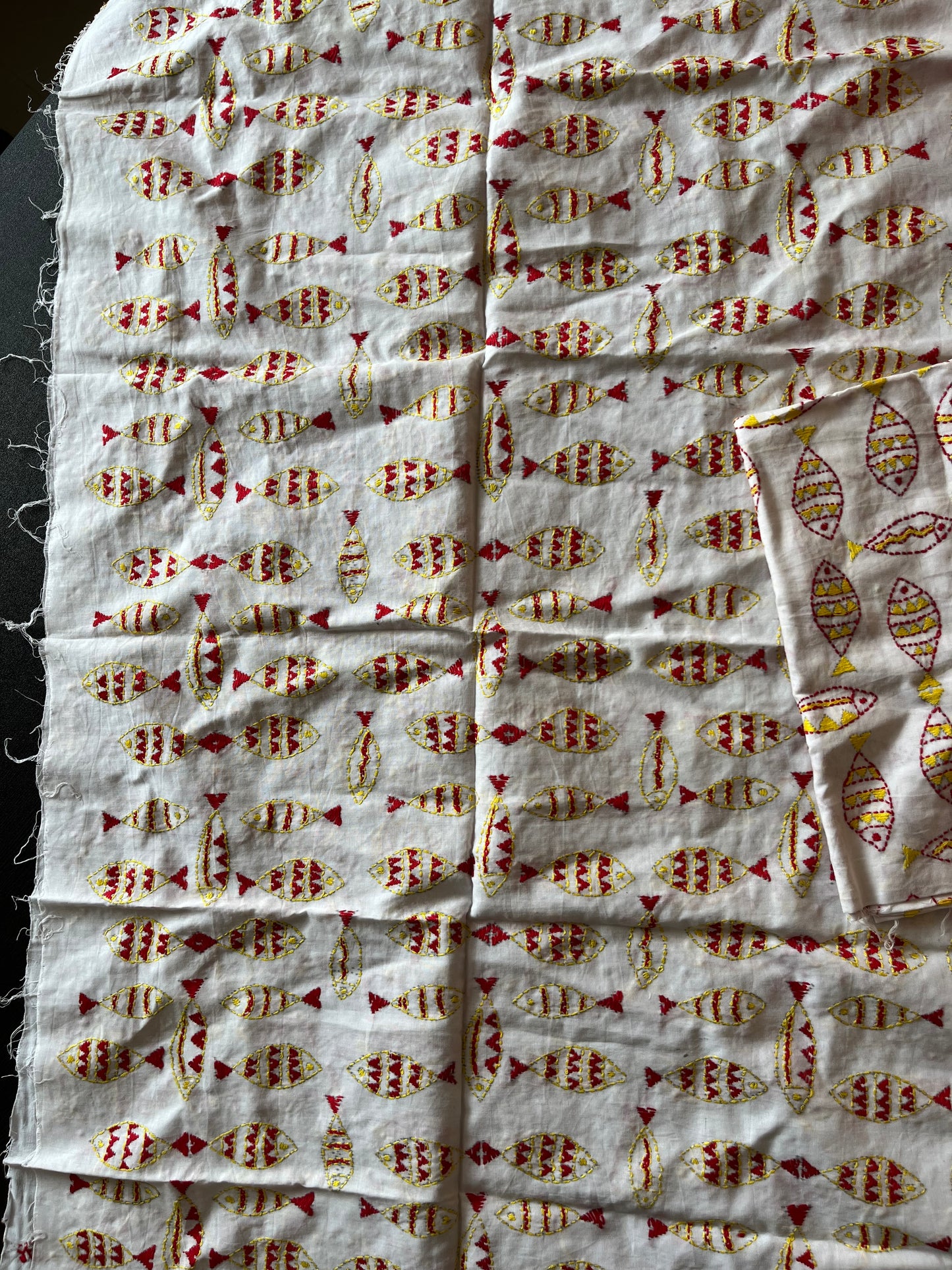 Kantha Stitch Full Embroidered Pure Cotton Blouse Piece