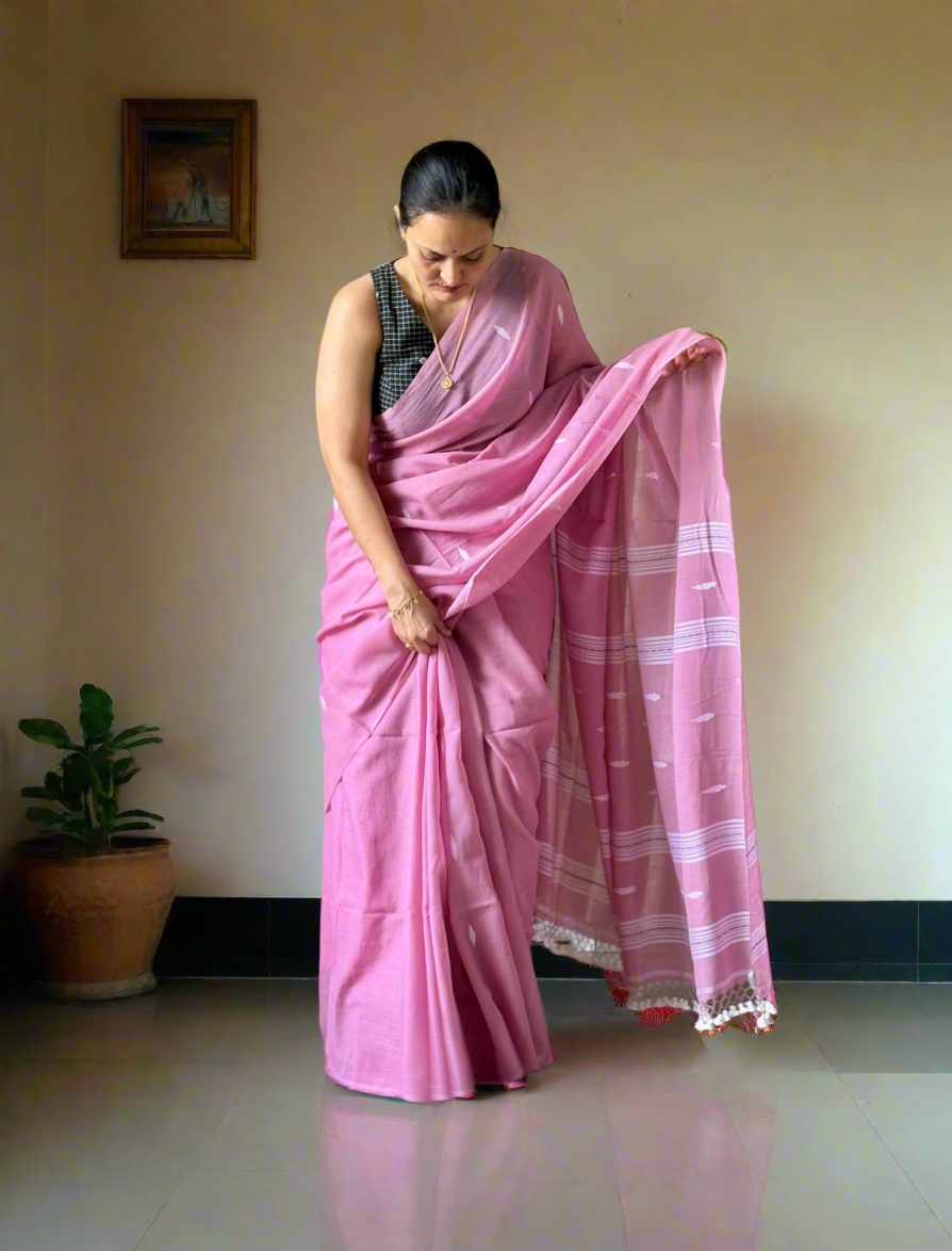 Handloom marked pure Mul Cotton Saree