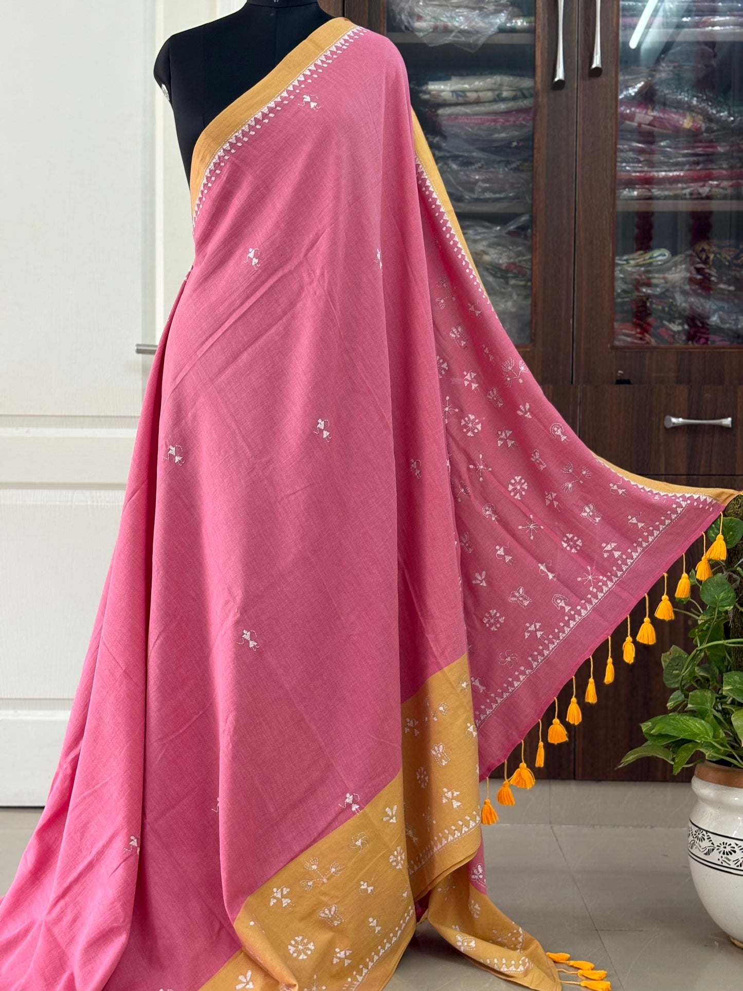 Kantha Hand Embroidered Pure Cotton Saree