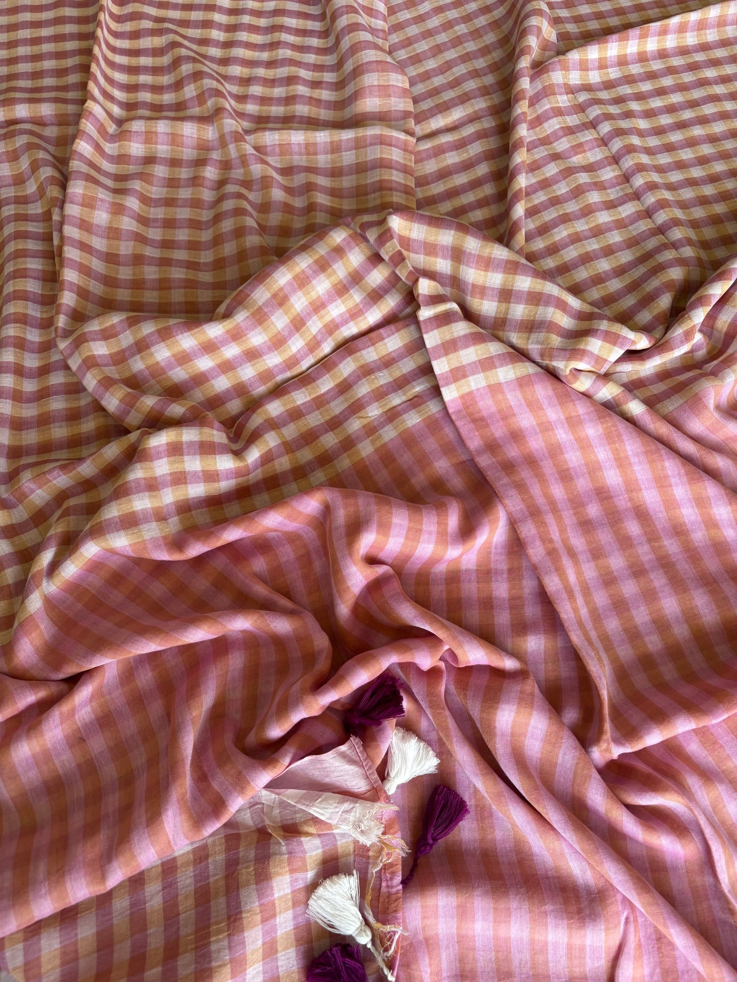 Mul Cotton check Saree