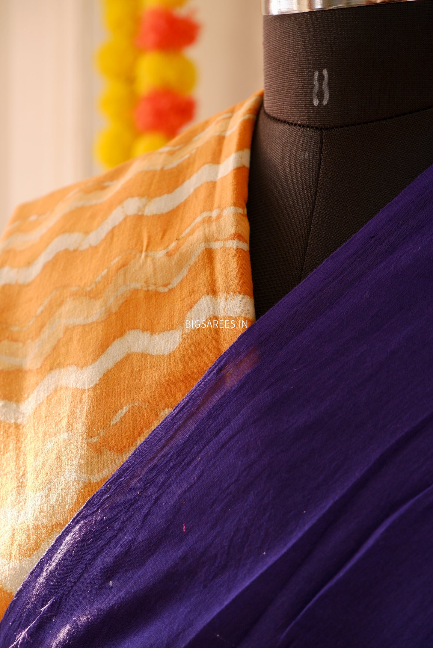 Hand Painted Mul Cotton Saree with Blouse | blue