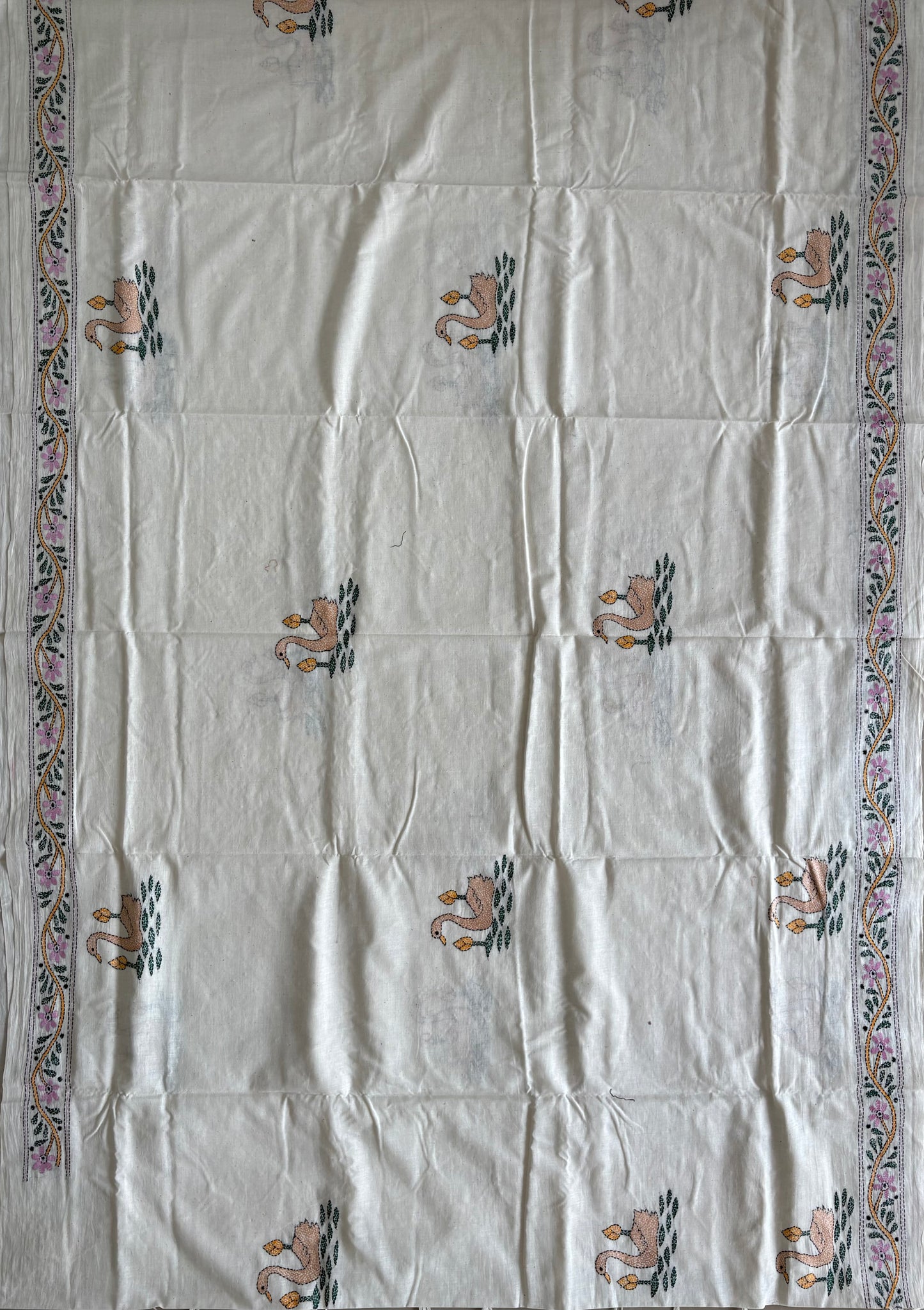 Kantha Hand Embroidered Pure Cotton Saree