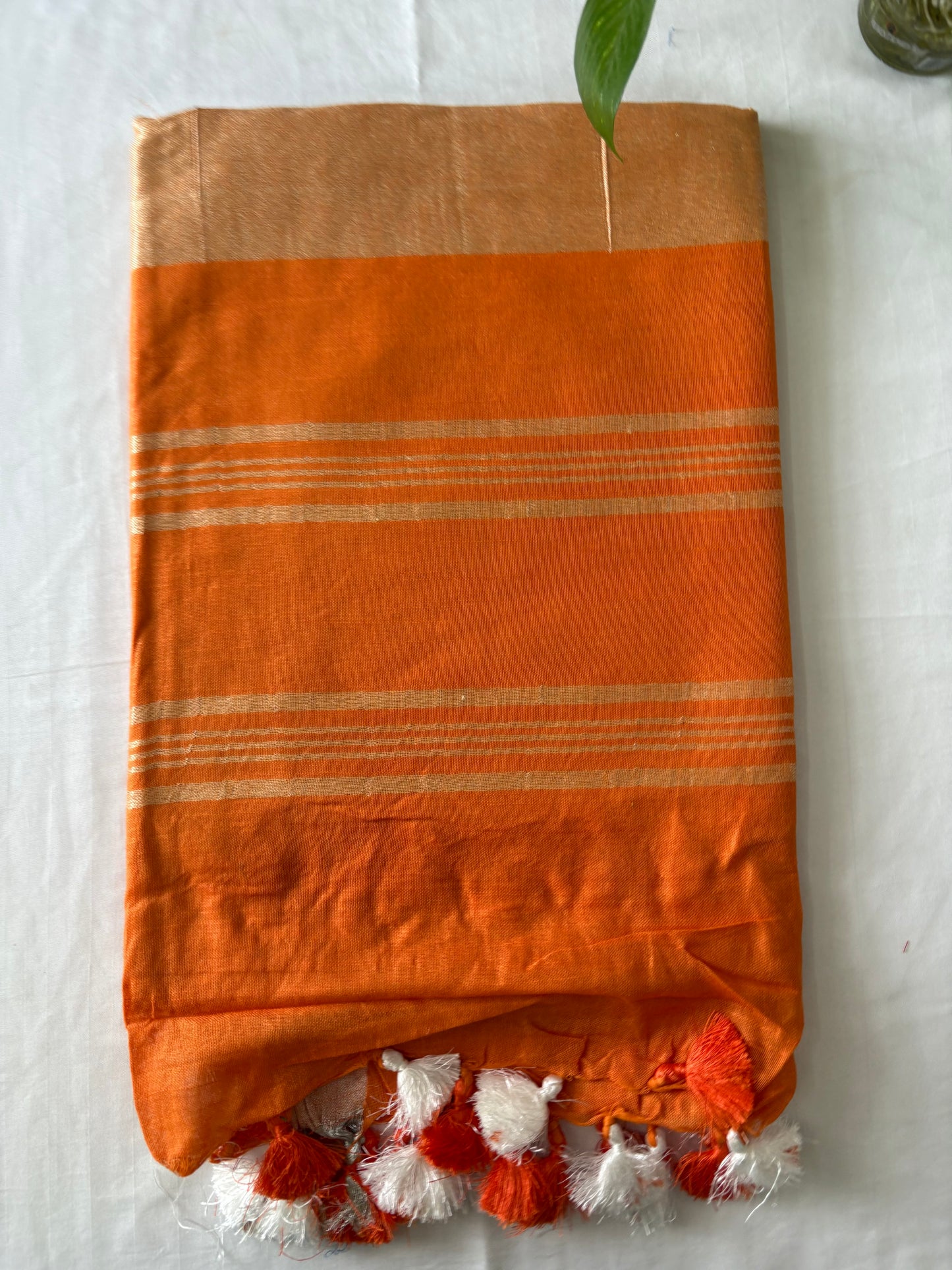 Cotton Linen Saree With running Blouse