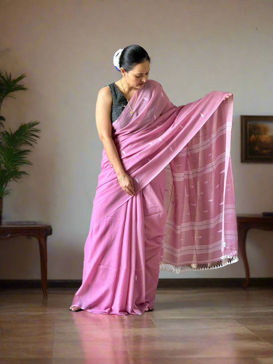 Handloom marked pure Mul Cotton Saree
