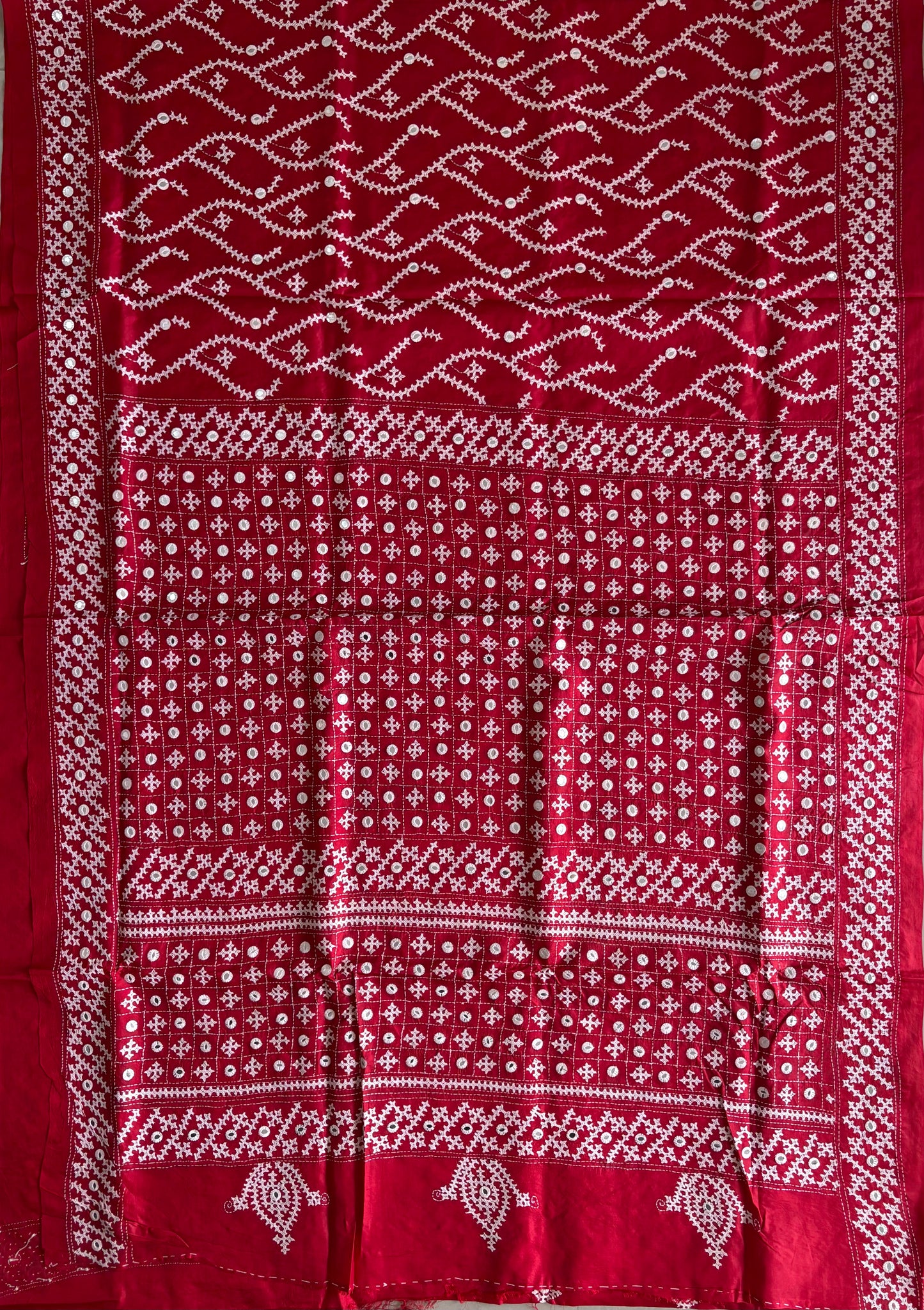 Kutch Hand Embroidered Pure Banglore Silk Saree – (Silk Marked)