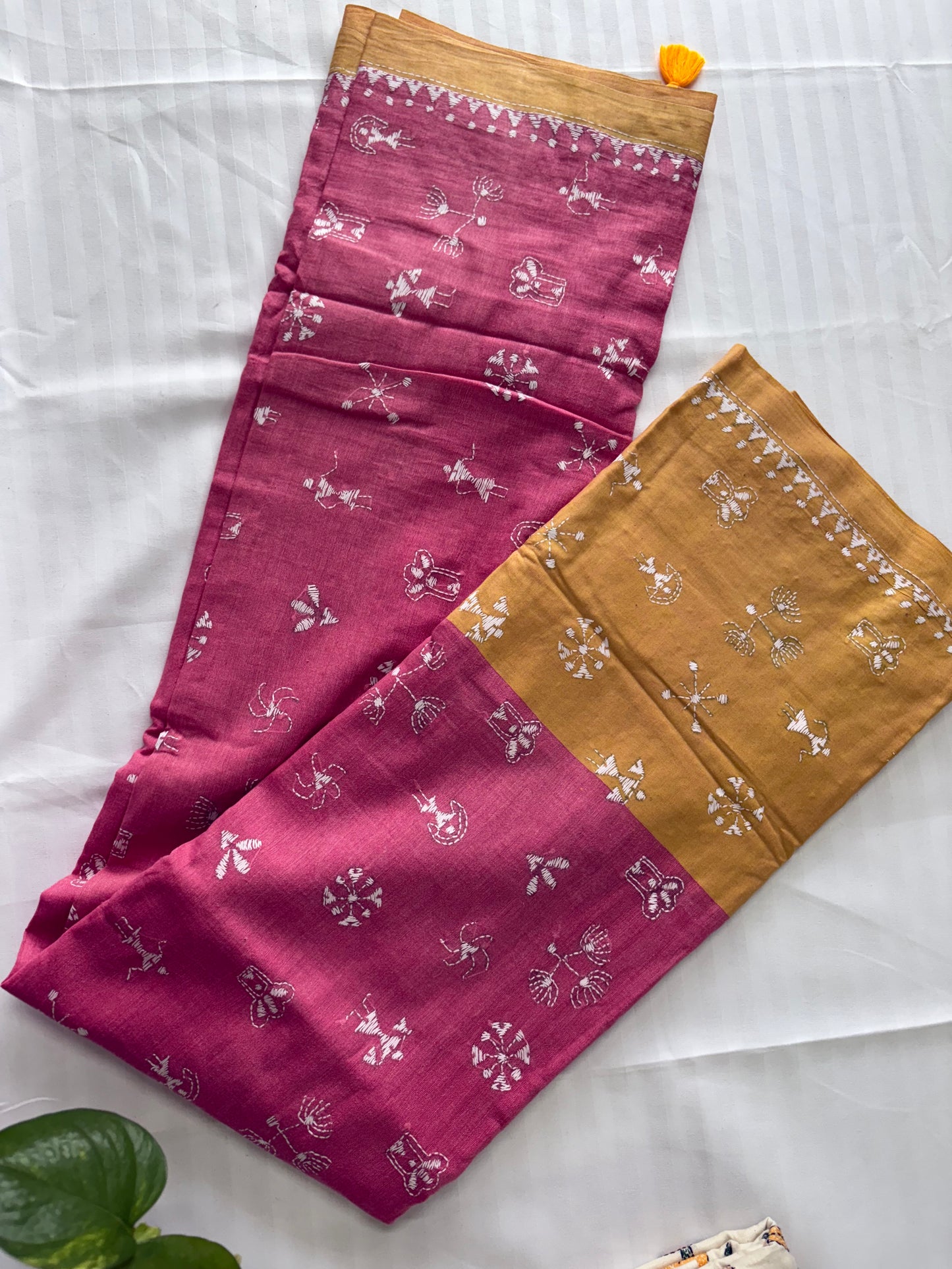 Kantha Hand Embroidered Pure Cotton Saree