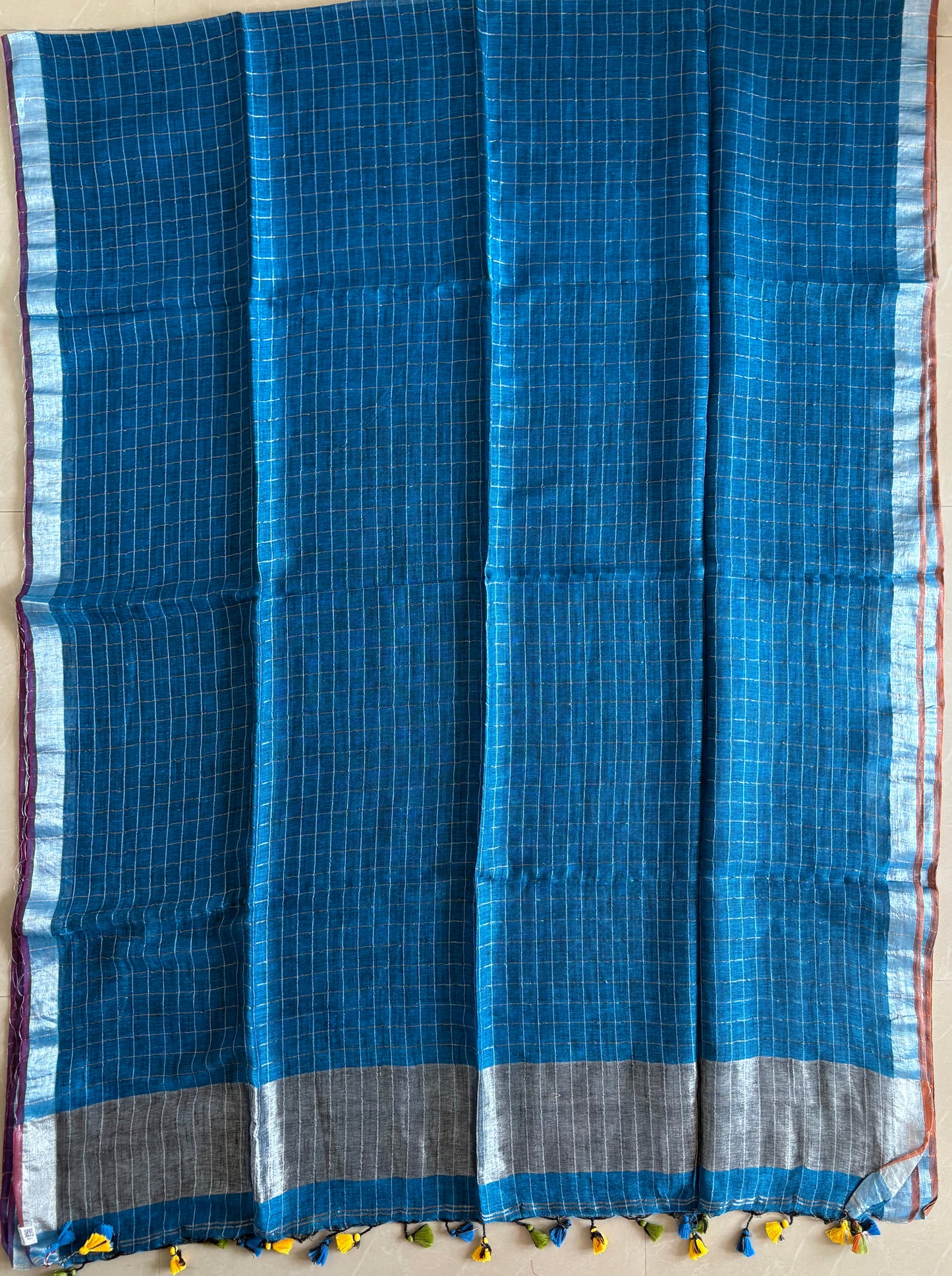 Pure Linen By Linen handloom Saree (handloom marked)