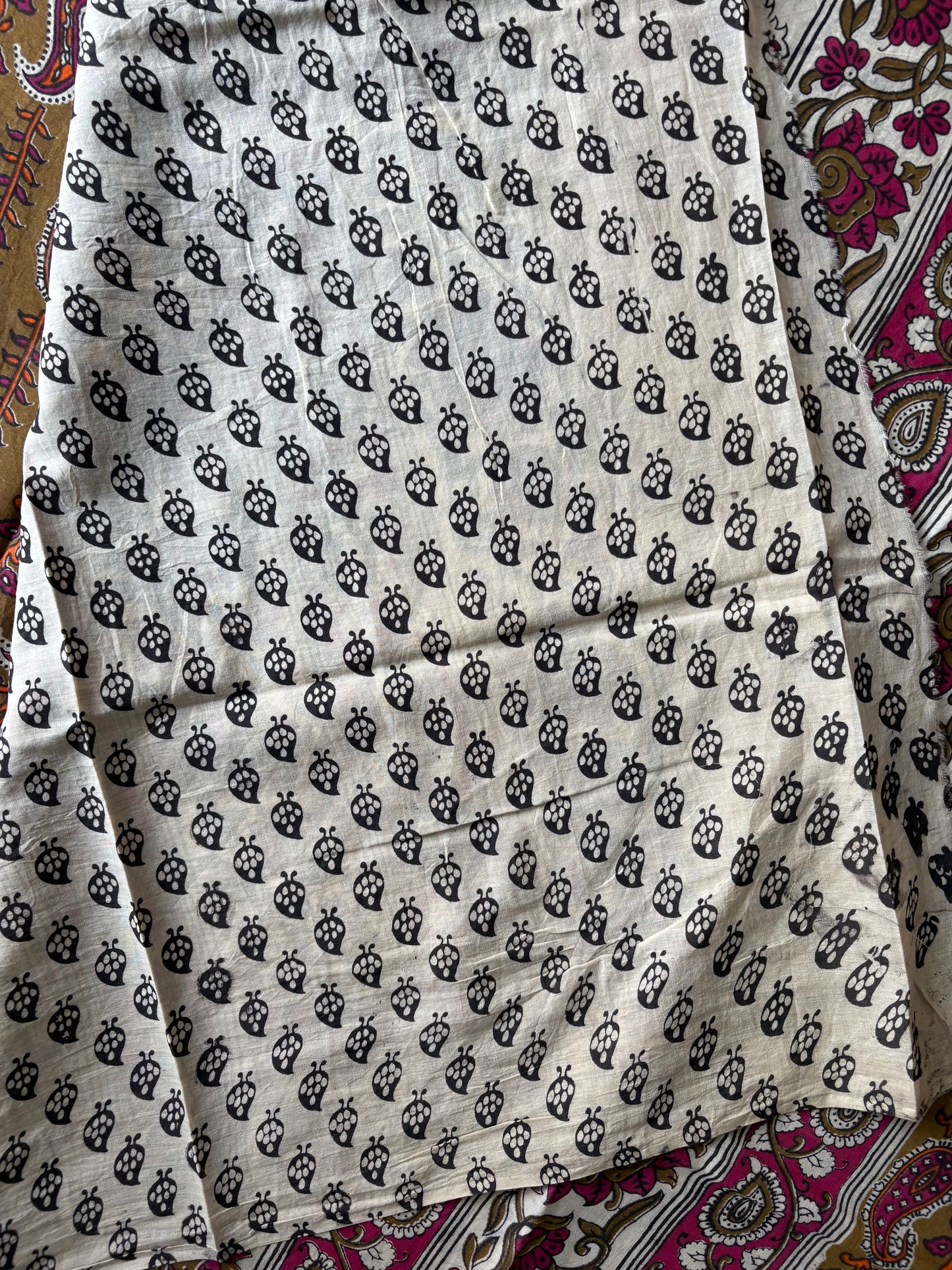 Kalamkari printed malmal cotton Saree with blouse