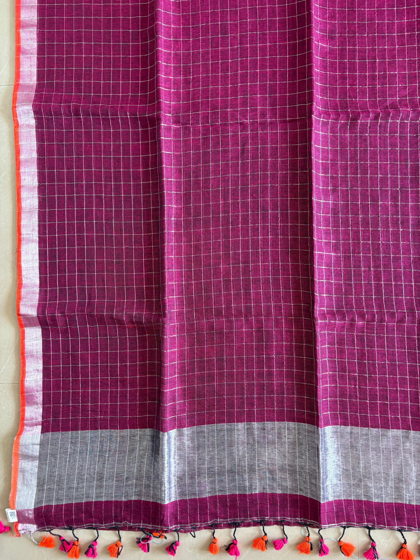 Pure Linen By Linen handloom Saree (handloom marked)