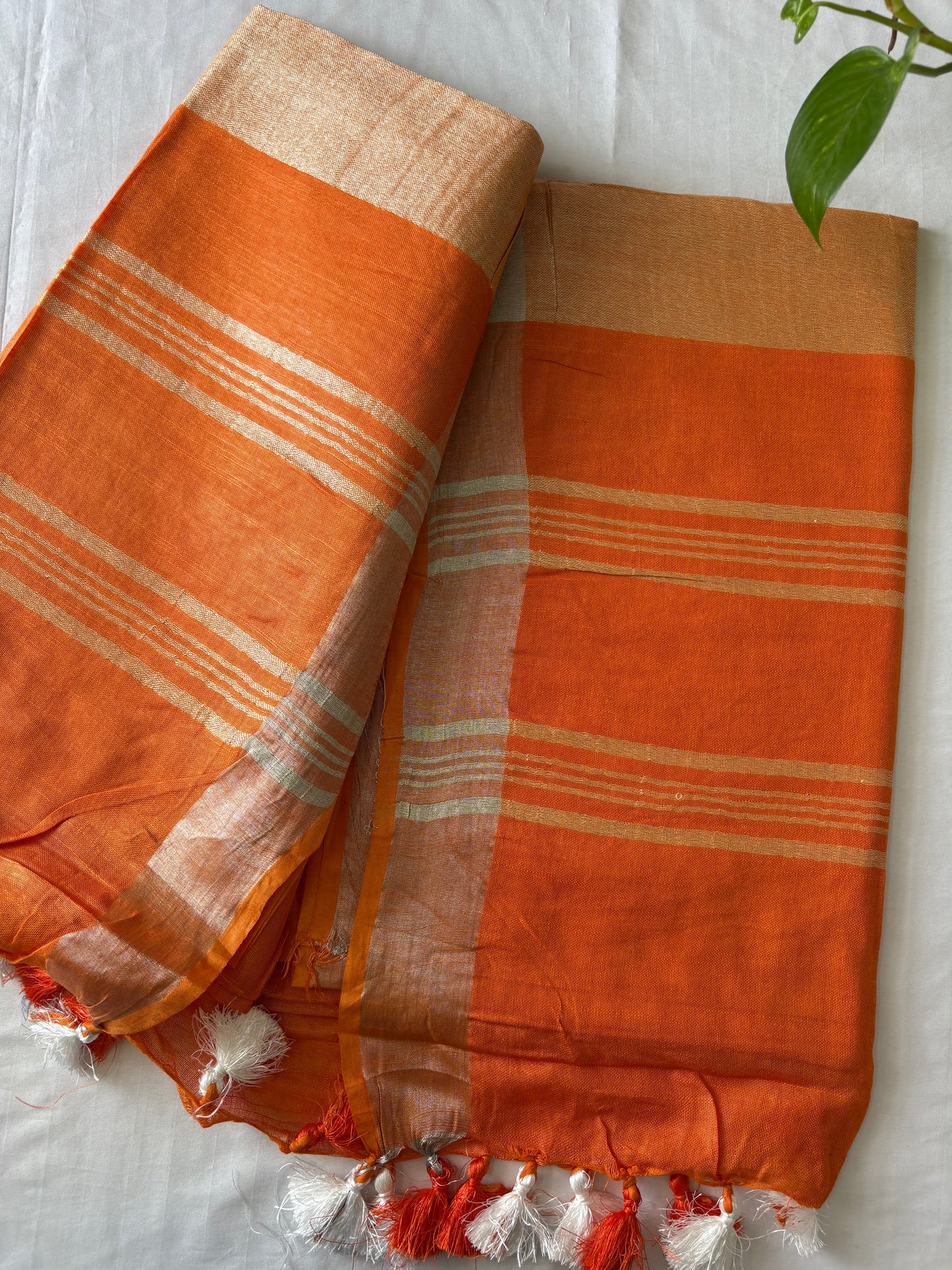 Cotton Linen Saree With running Blouse