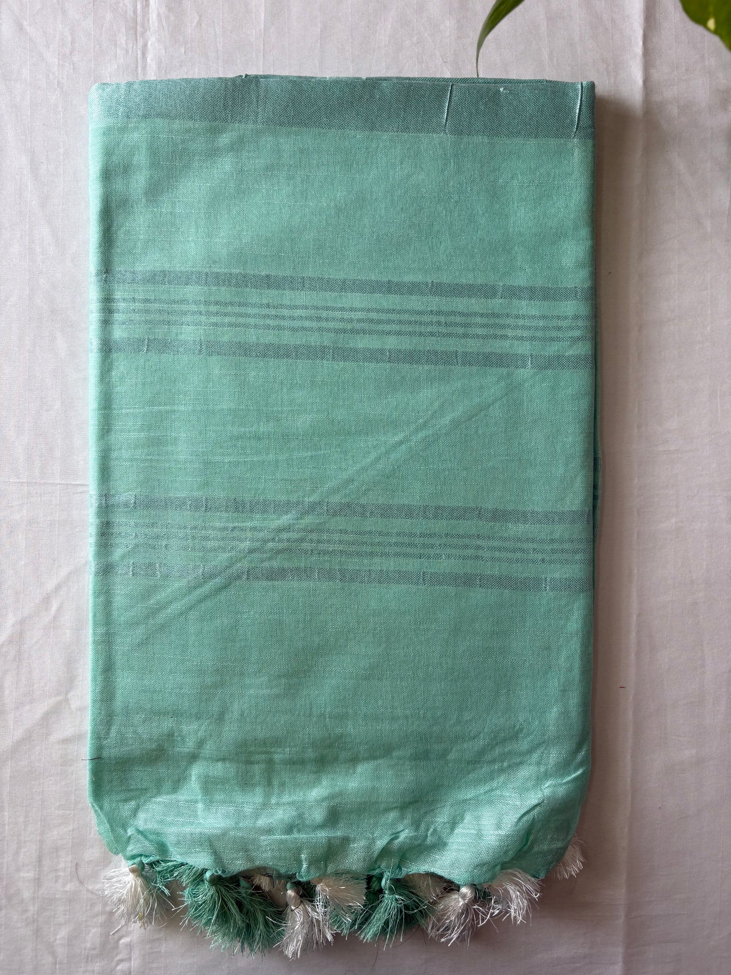Cotton Linen Saree With running Blouse