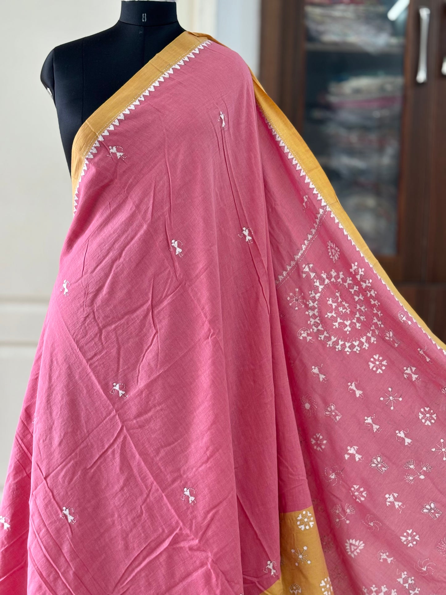 Kantha Hand Embroidered Pure Cotton Saree