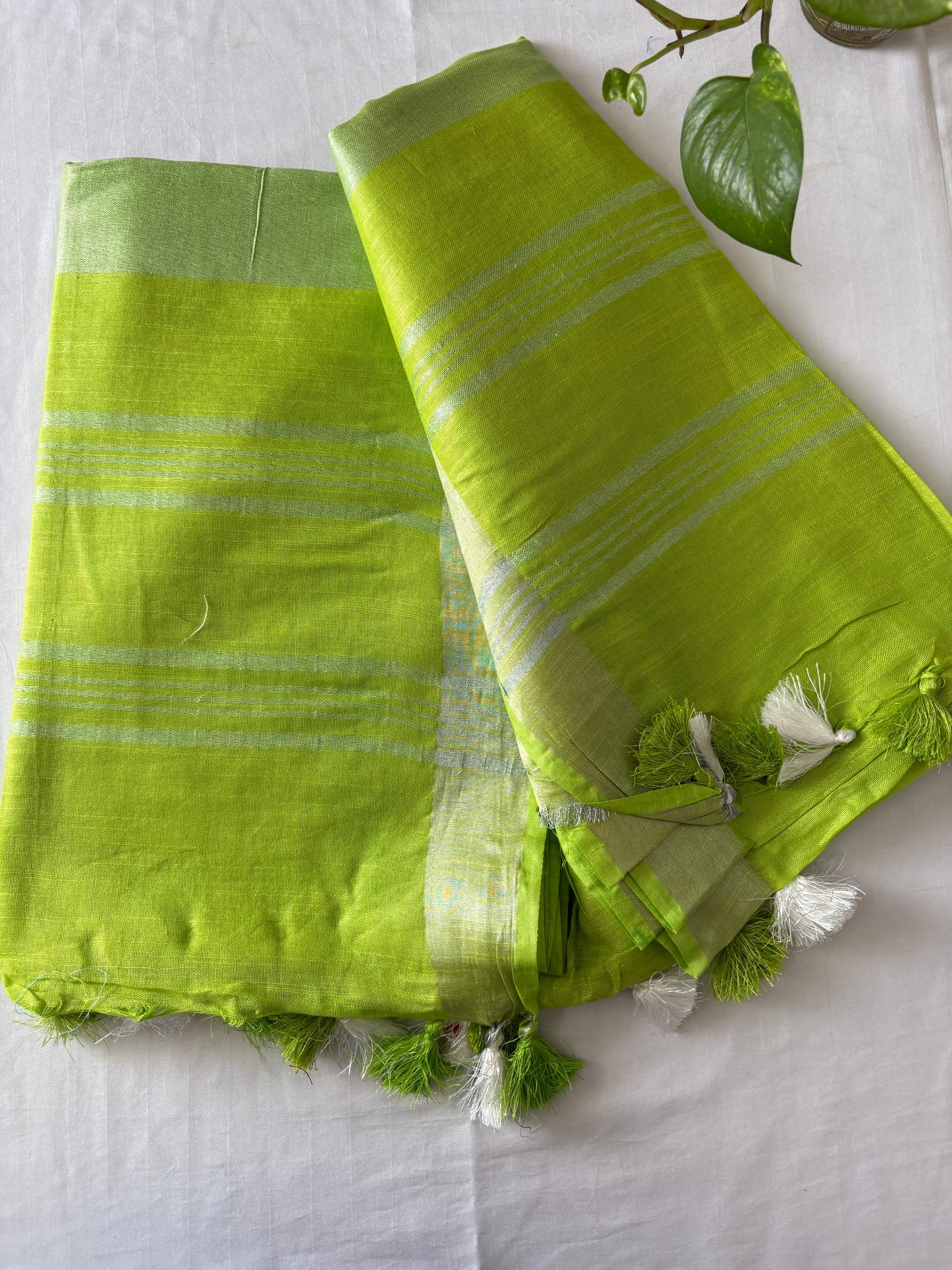 Cotton Linen Saree With running Blouse