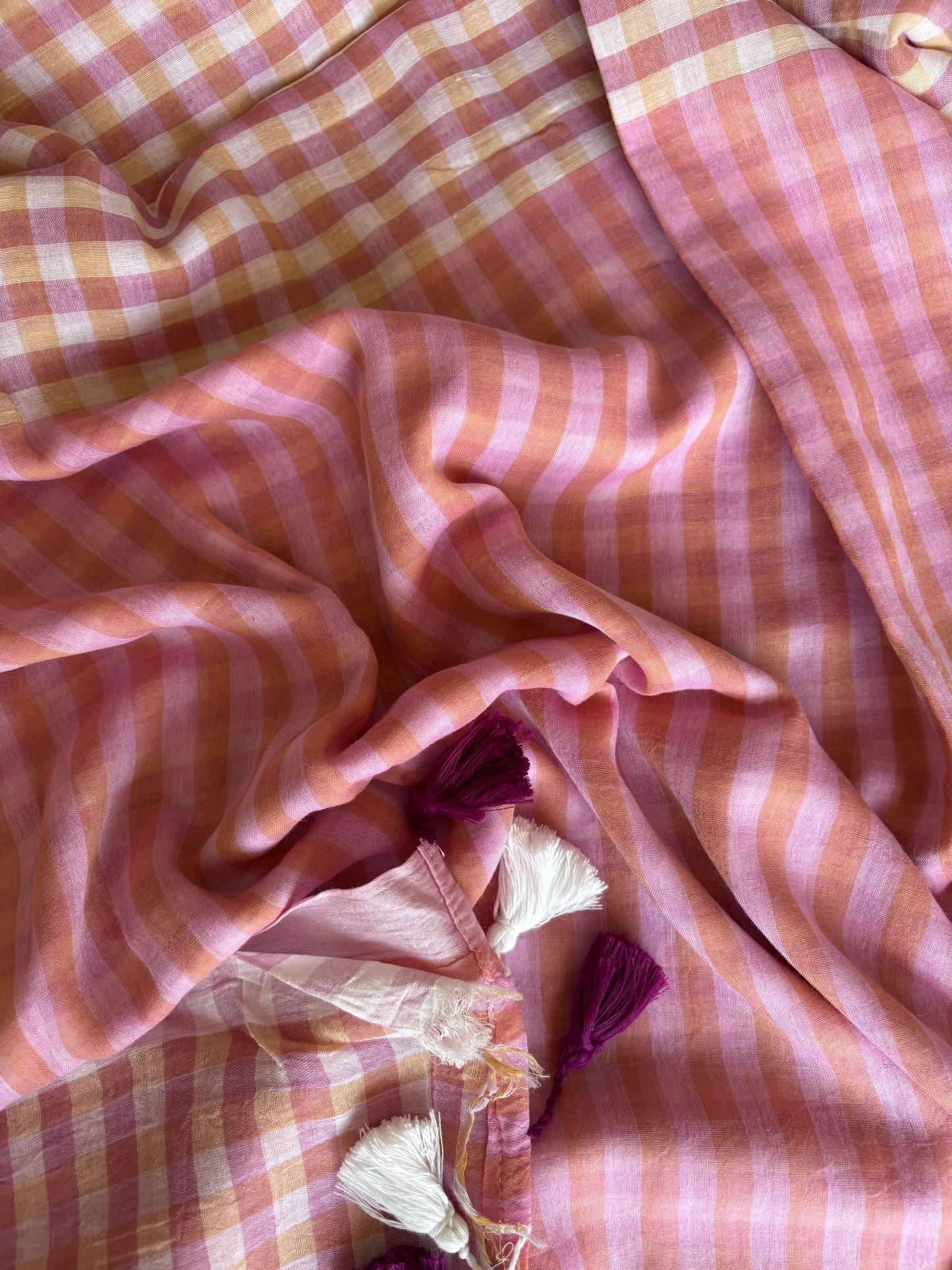 Mul Cotton check Saree