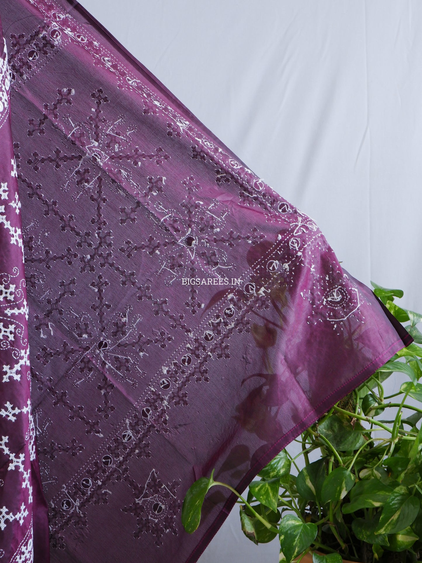 Kutchi Work Dupatta | Blended Banglore Silk Dupatta | Purple