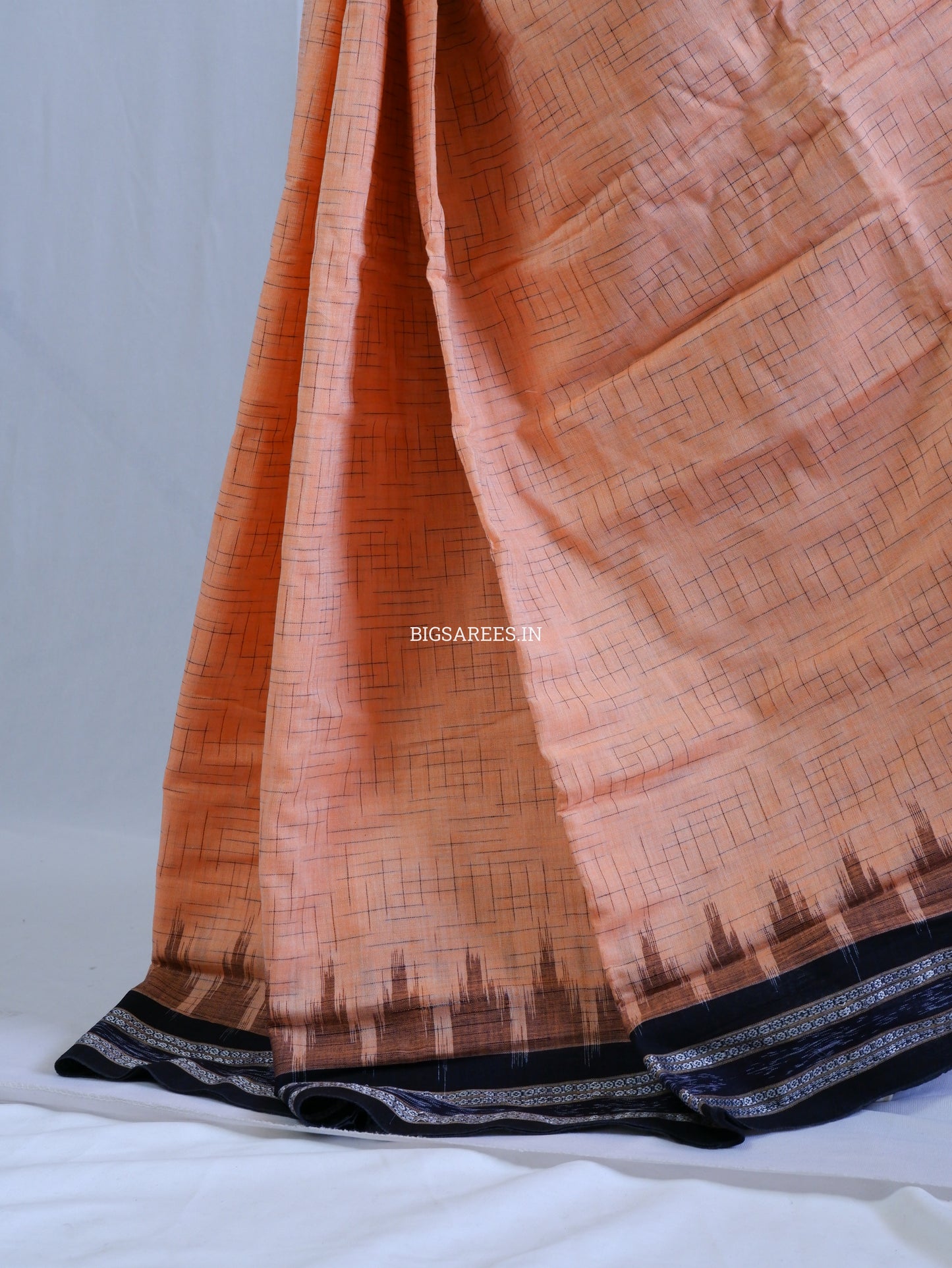 Sambalpuri Ikat Handwoven Saree | Cotton | Pale Orange
