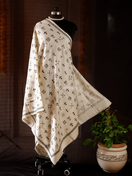 Kantha Hand Embroidered Warm Shawl