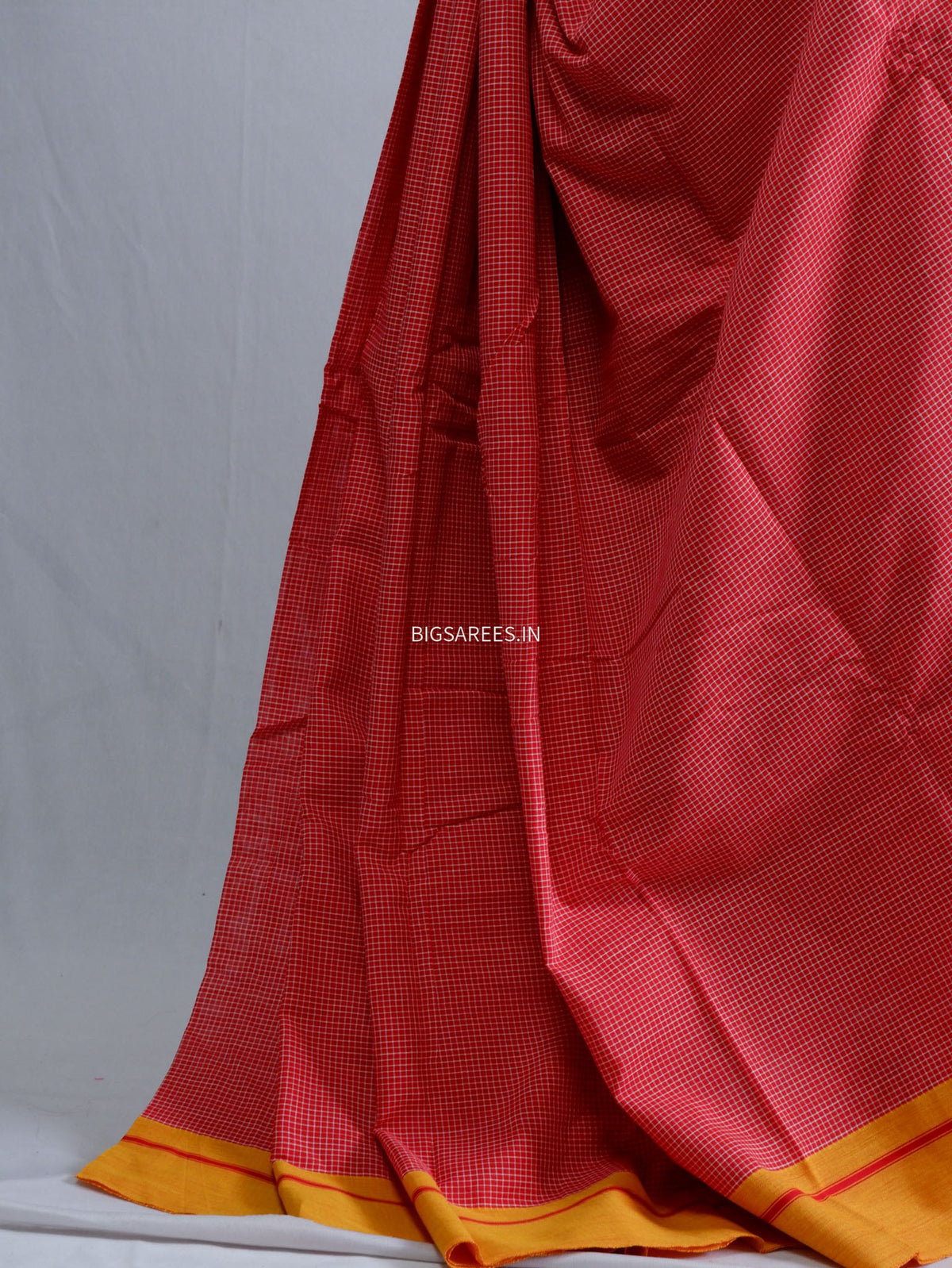 Ilkal Handwoven Cotton Saree | Handloom Marked | Red