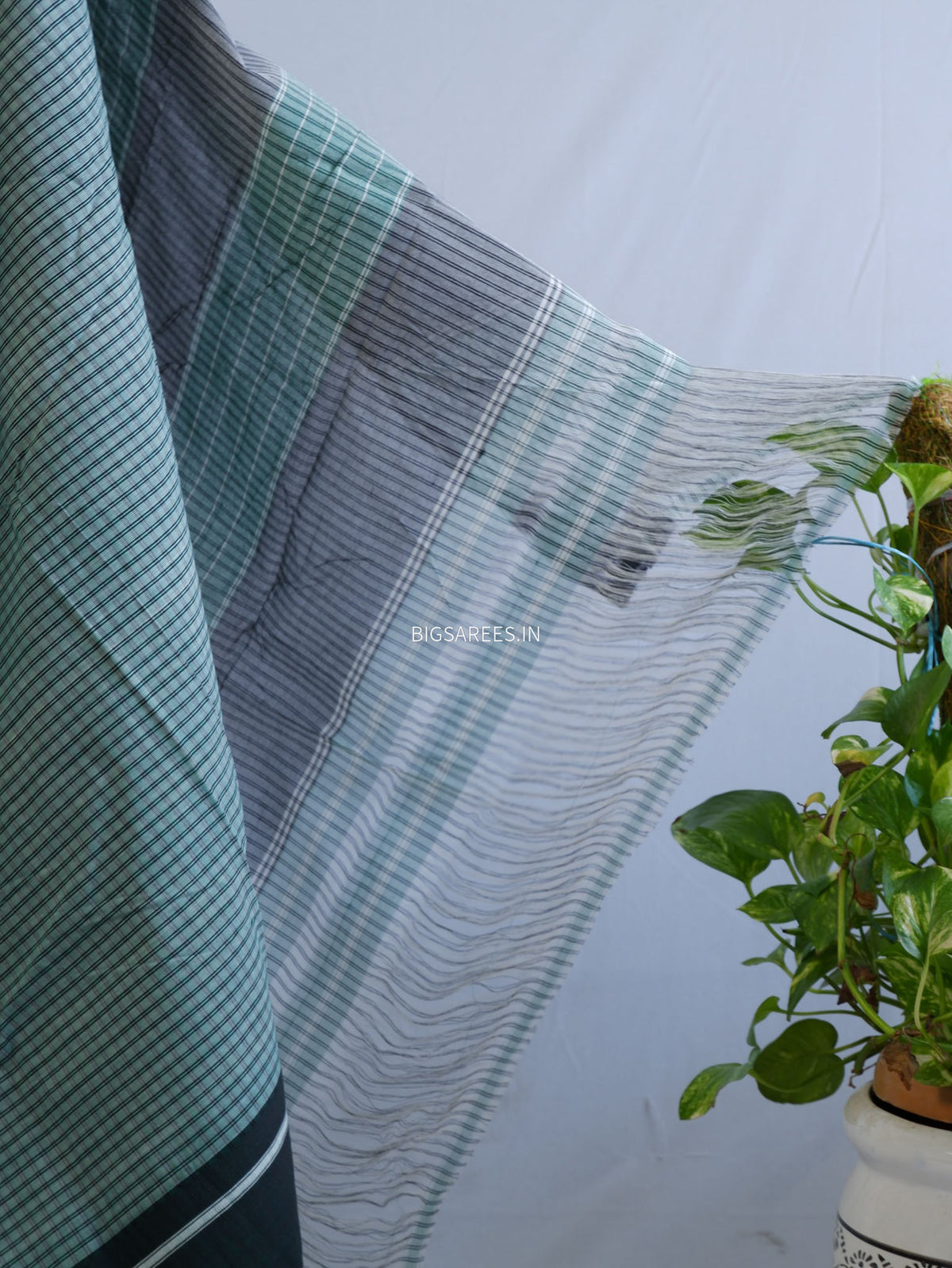 Ilkal Handwoven Cotton Saree | Handloom Marked | Green