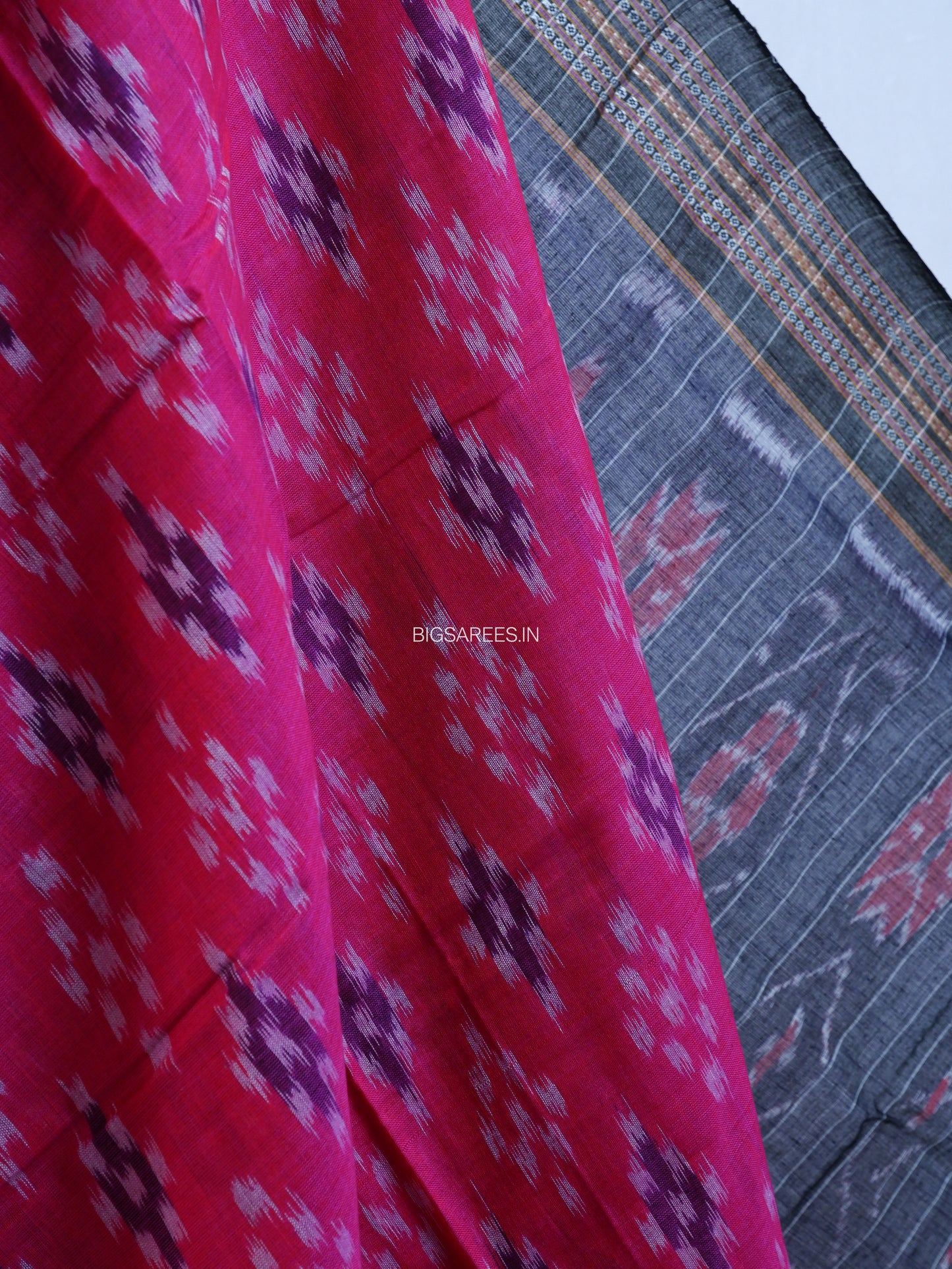 Sambalpuri Ikat Handwoven Saree | Cotton | Pink