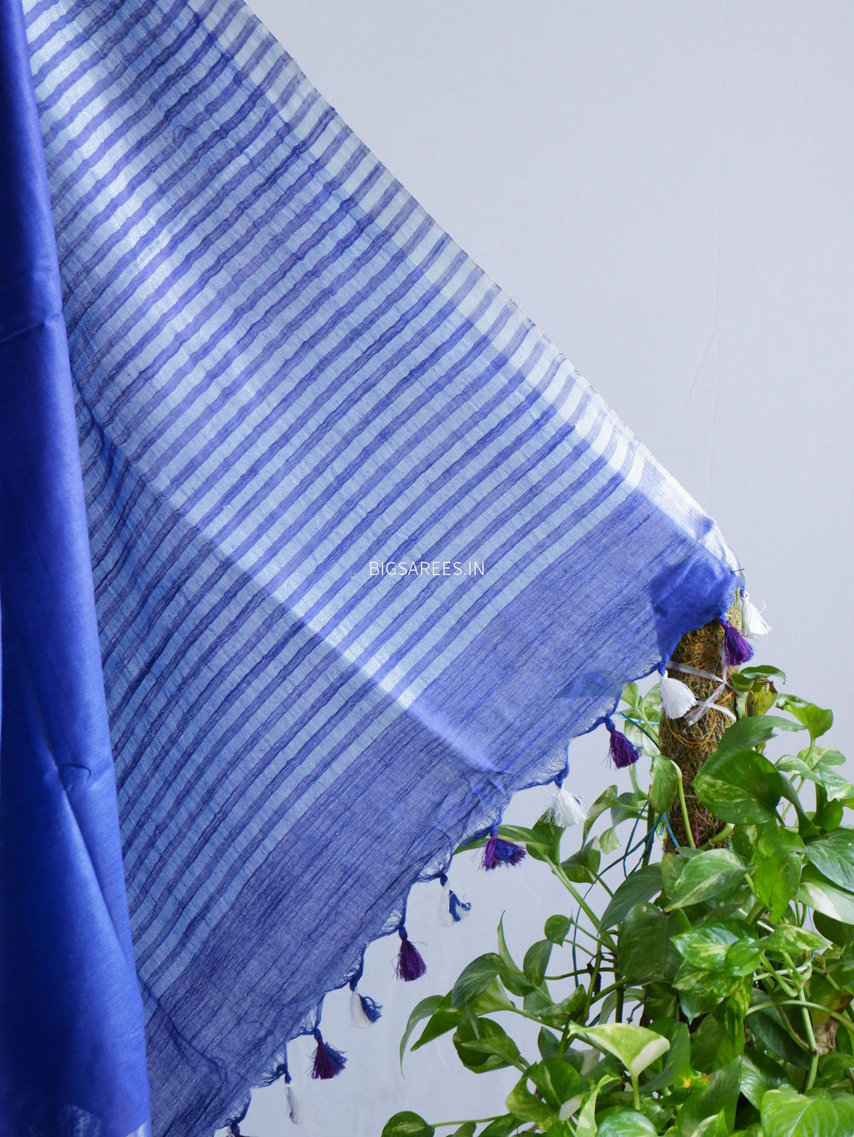 Hand-Embroidered Linen Saree | Cotton Linen |