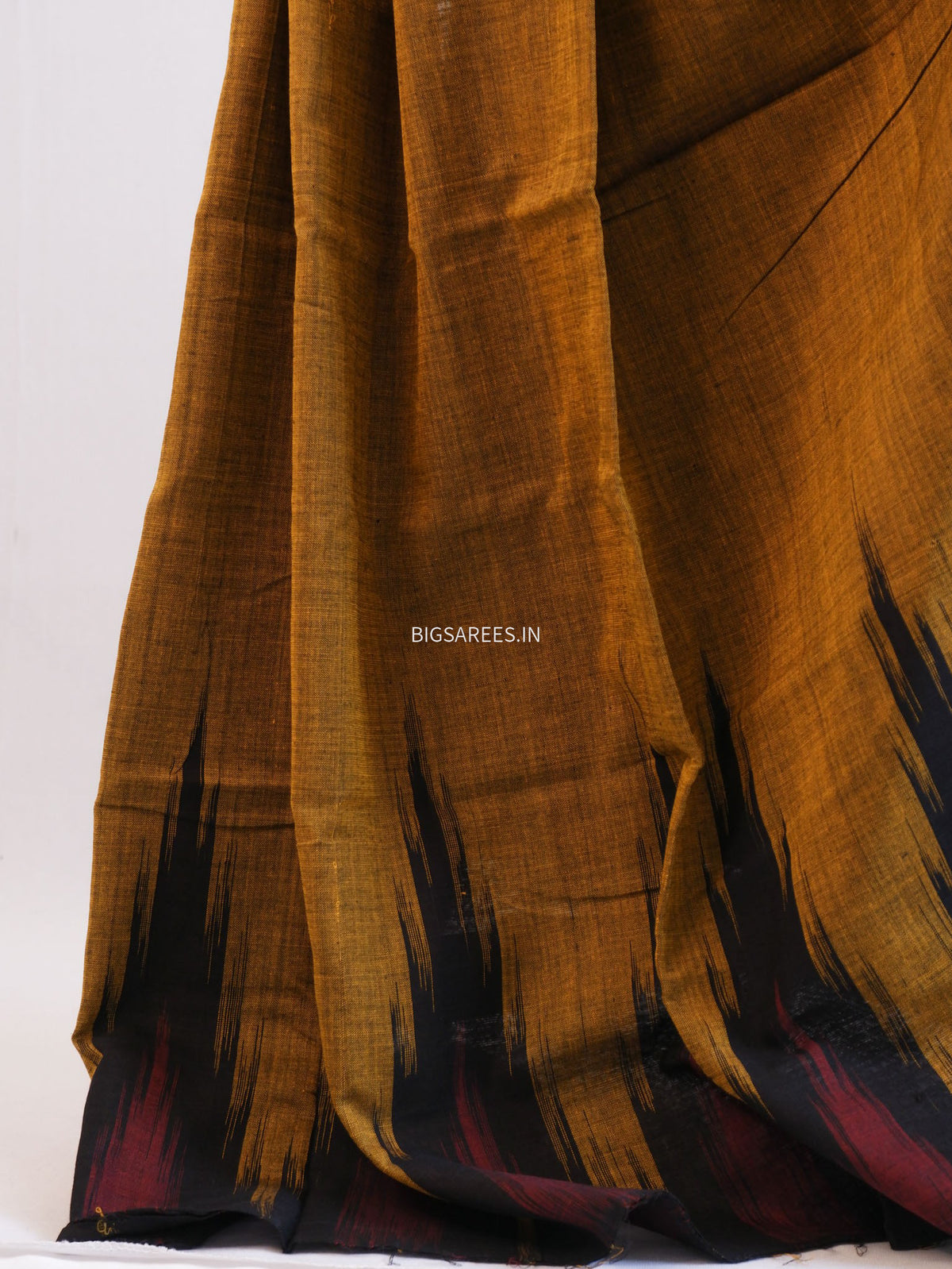 Sambalpuri Ikat Handwoven Saree | Cotton | Raw Umber