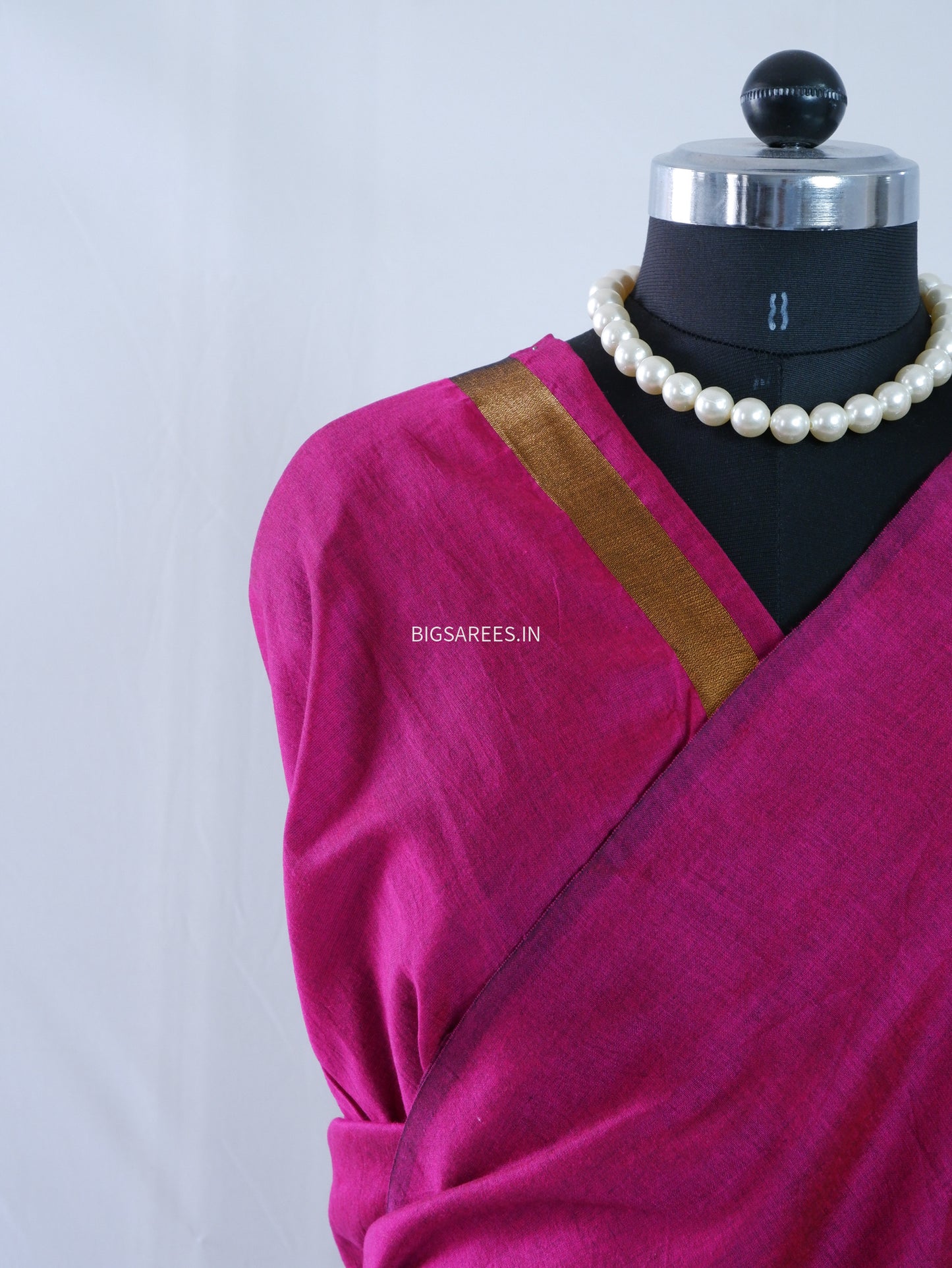 Handwoven Saree | Acrylic Cotton | Magenta