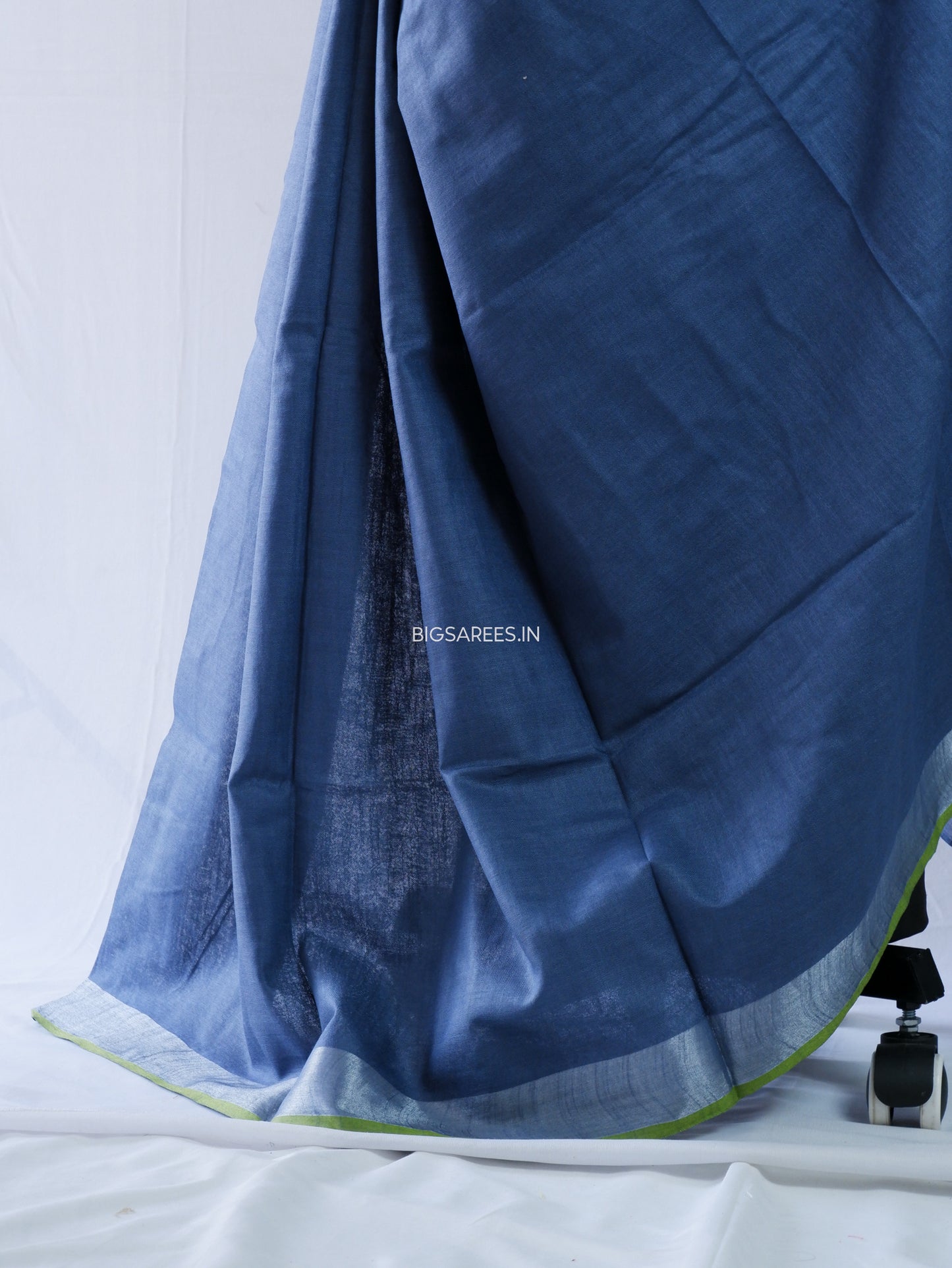 Cotton Linen Saree | Dark Grey