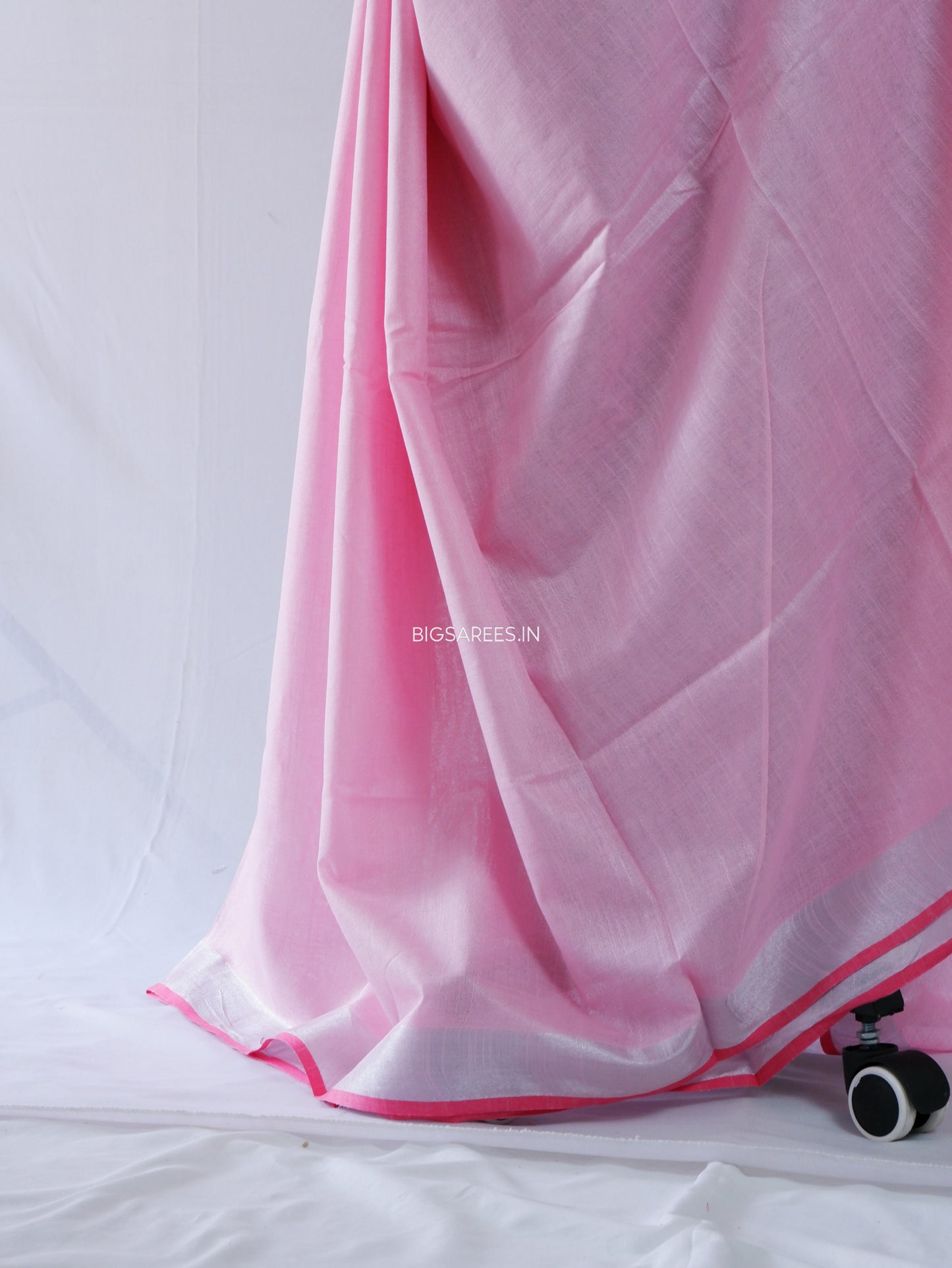 Cotton Linen Saree | Pink
