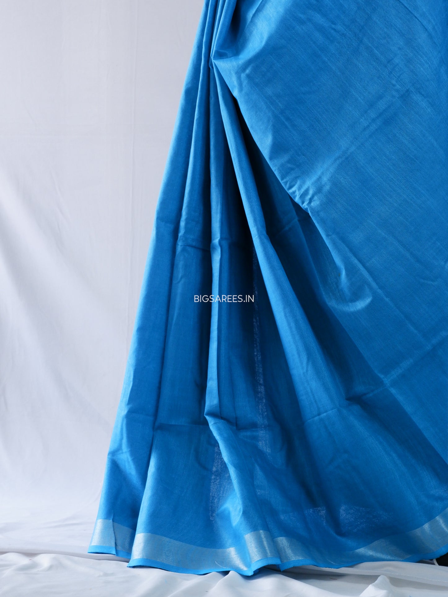 Cotton Linen Saree | Blue