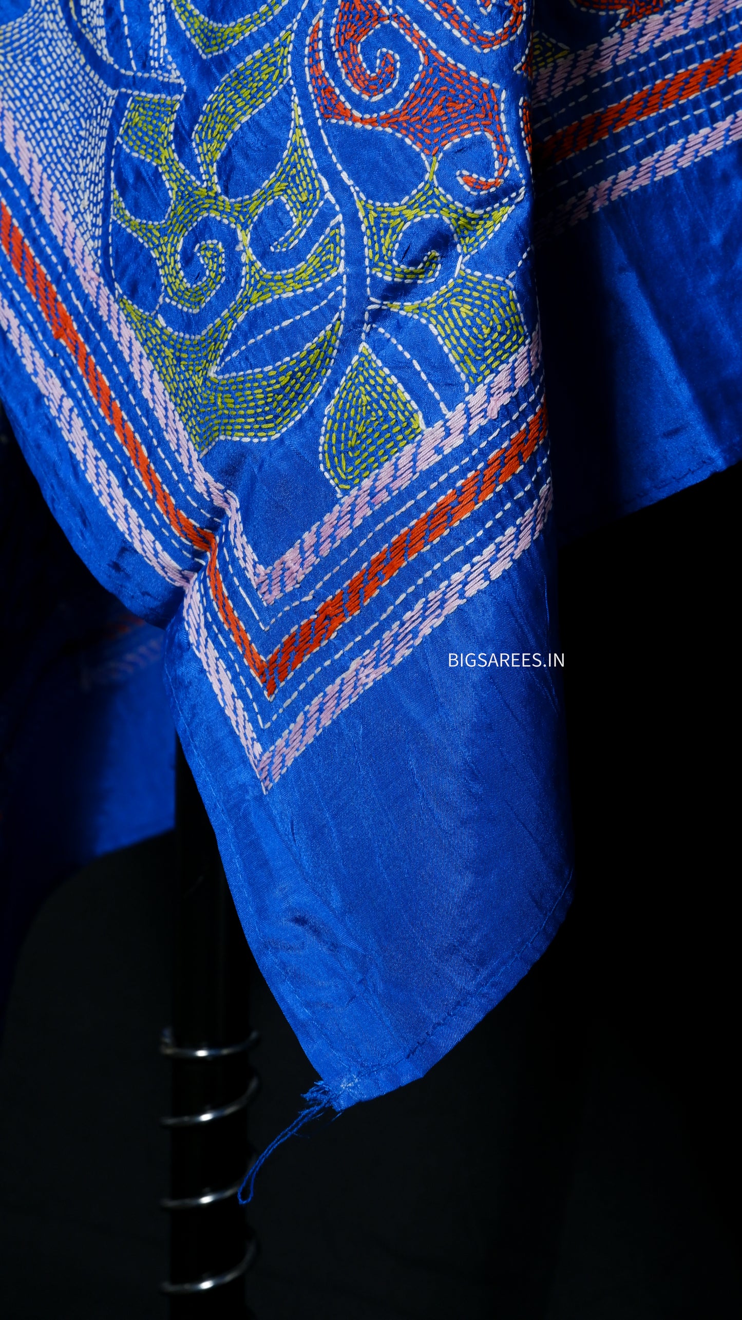 Kantha Art Silk Stole| Blue |22"|