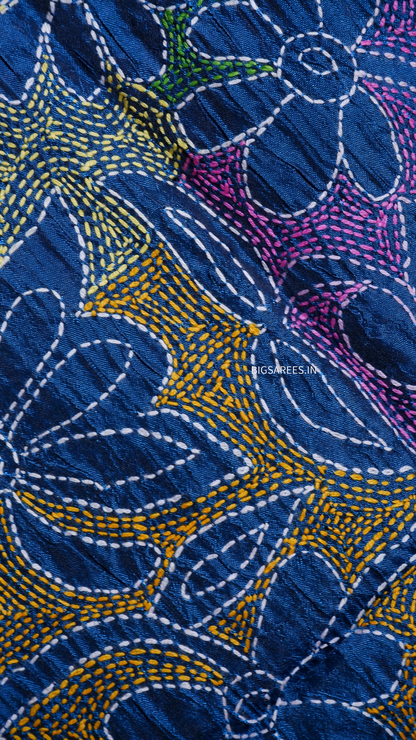 Kantha Art Silk Stole | Blue | 22" |