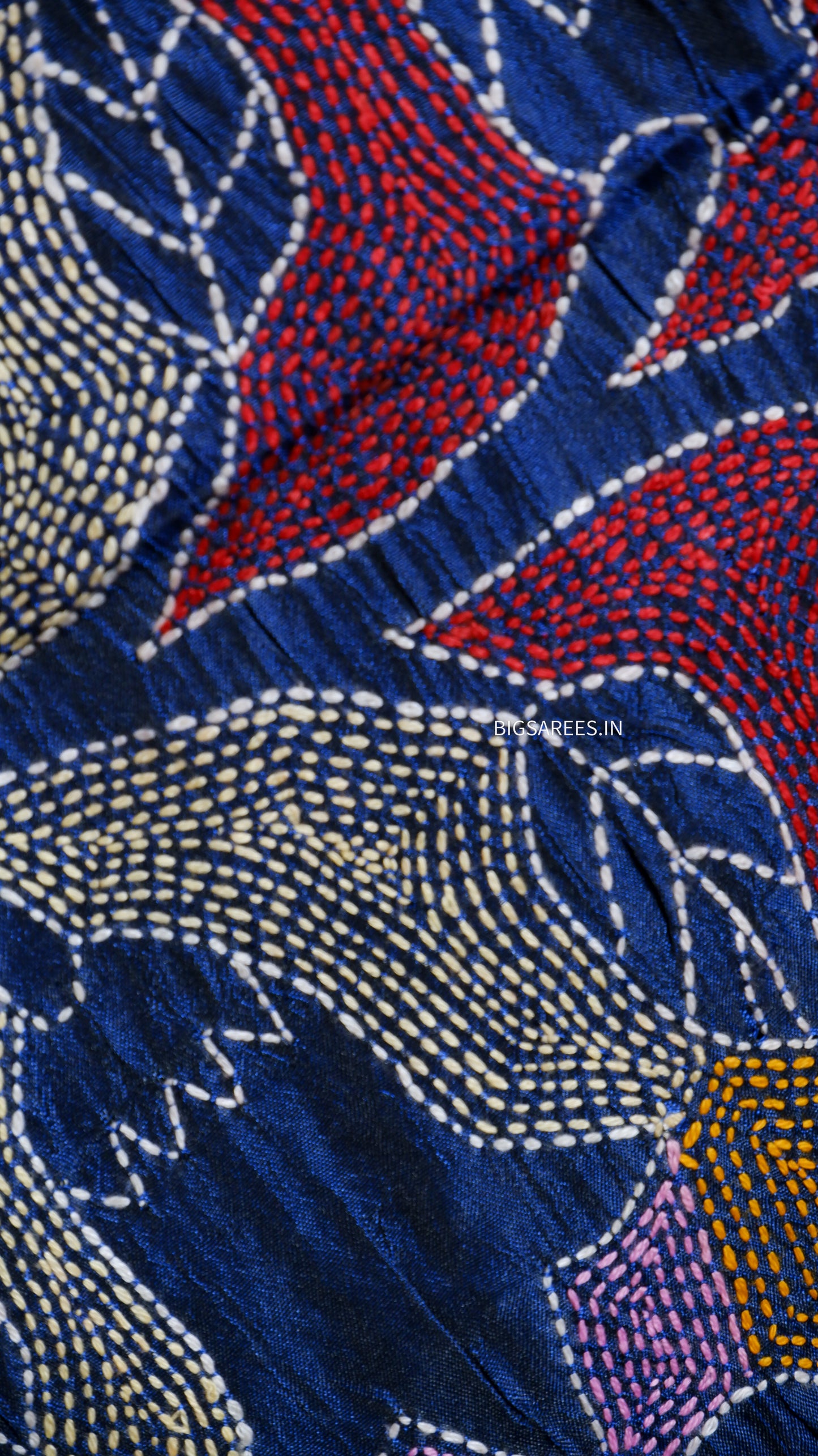 Kantha Art Silk Stole | Blue | 22" |