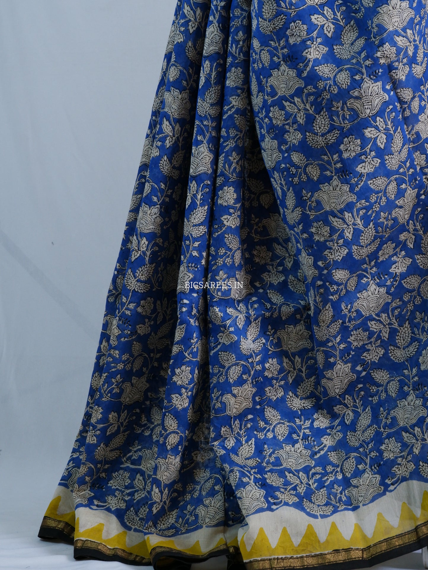 Hand Block Print Saree | Chanderi Silk | Indigo Blue