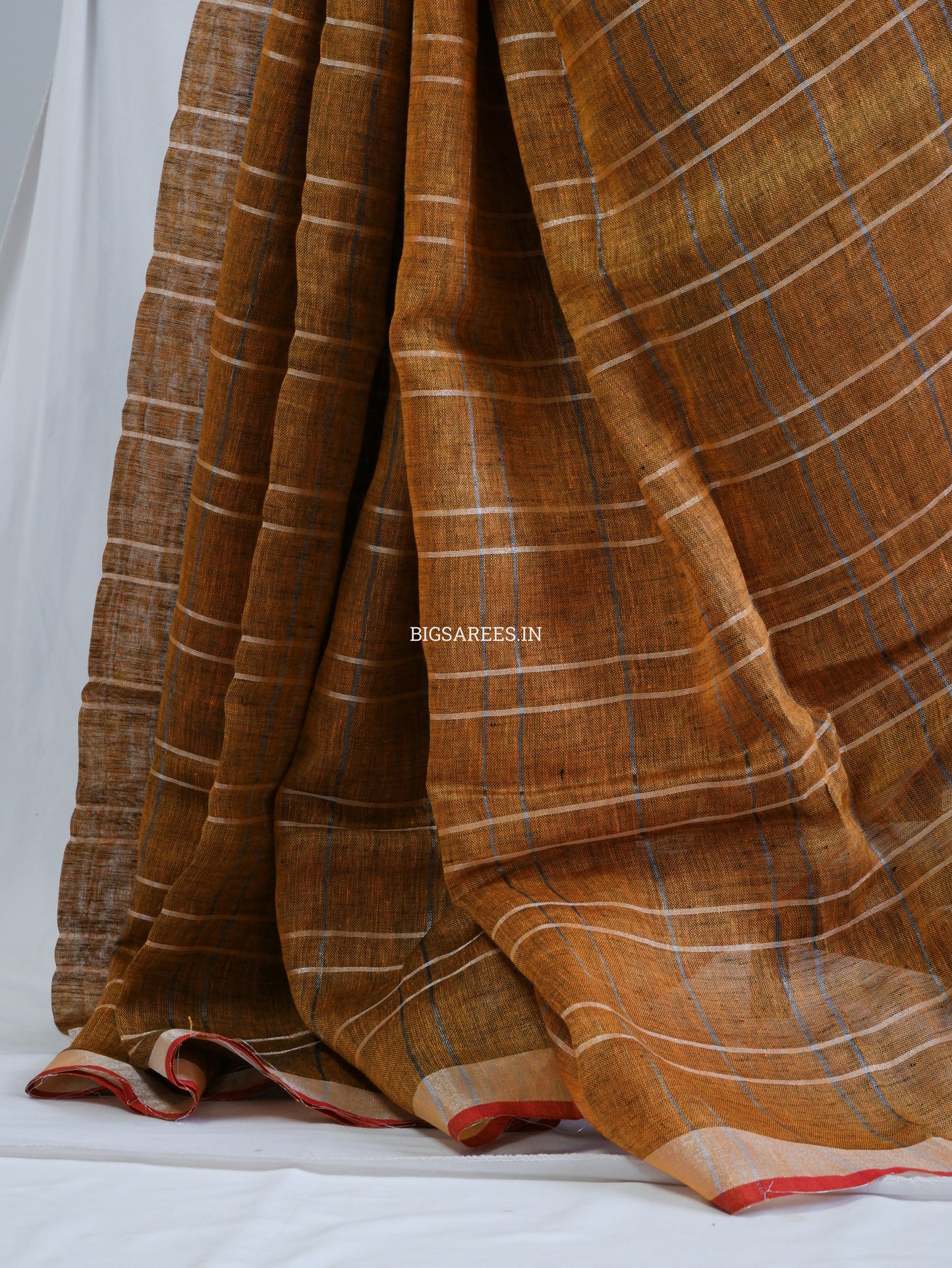 Pure Linen Saree With running Blouse