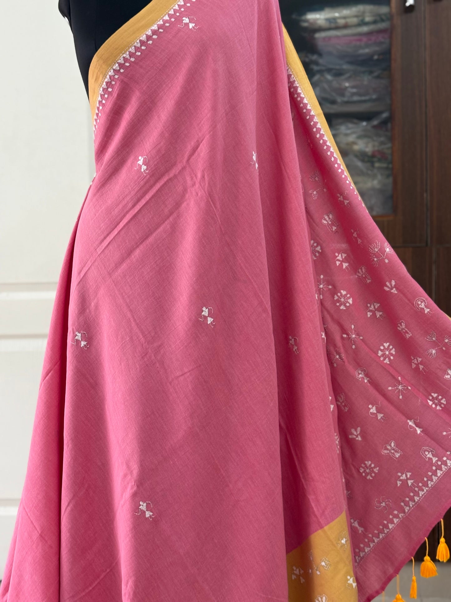 Kantha Hand Embroidered Pure Cotton Saree