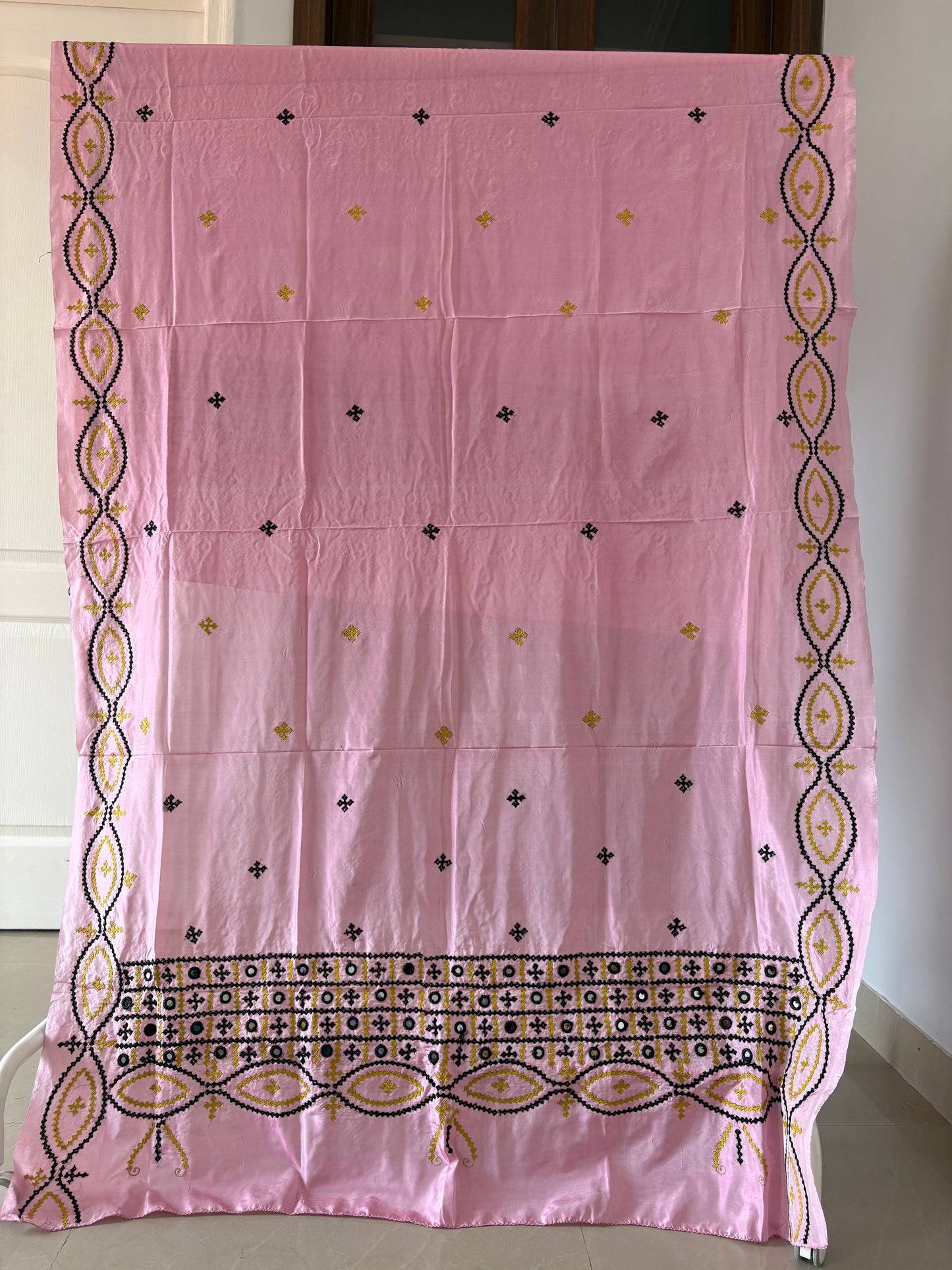 Kutch Hand Embroidered Blended Banglore Silk Dupatta