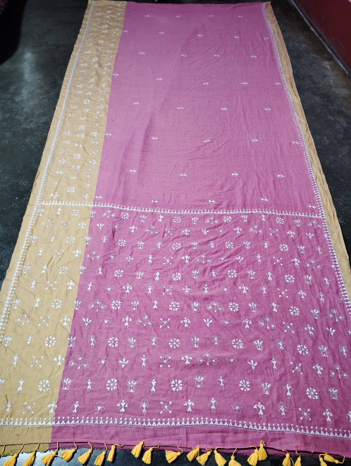 Kantha Hand Embroidered Pure Cotton Saree