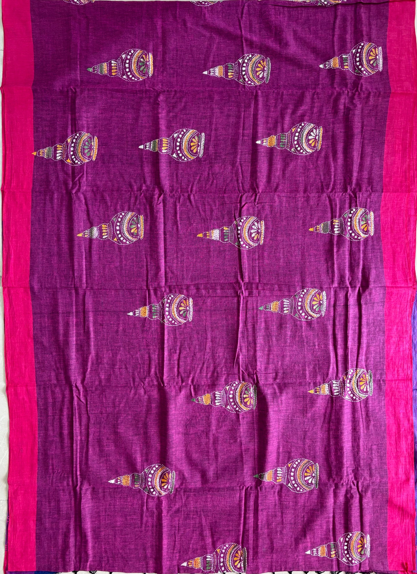 Kantha Hand Embroidered Pure Cotton Saree