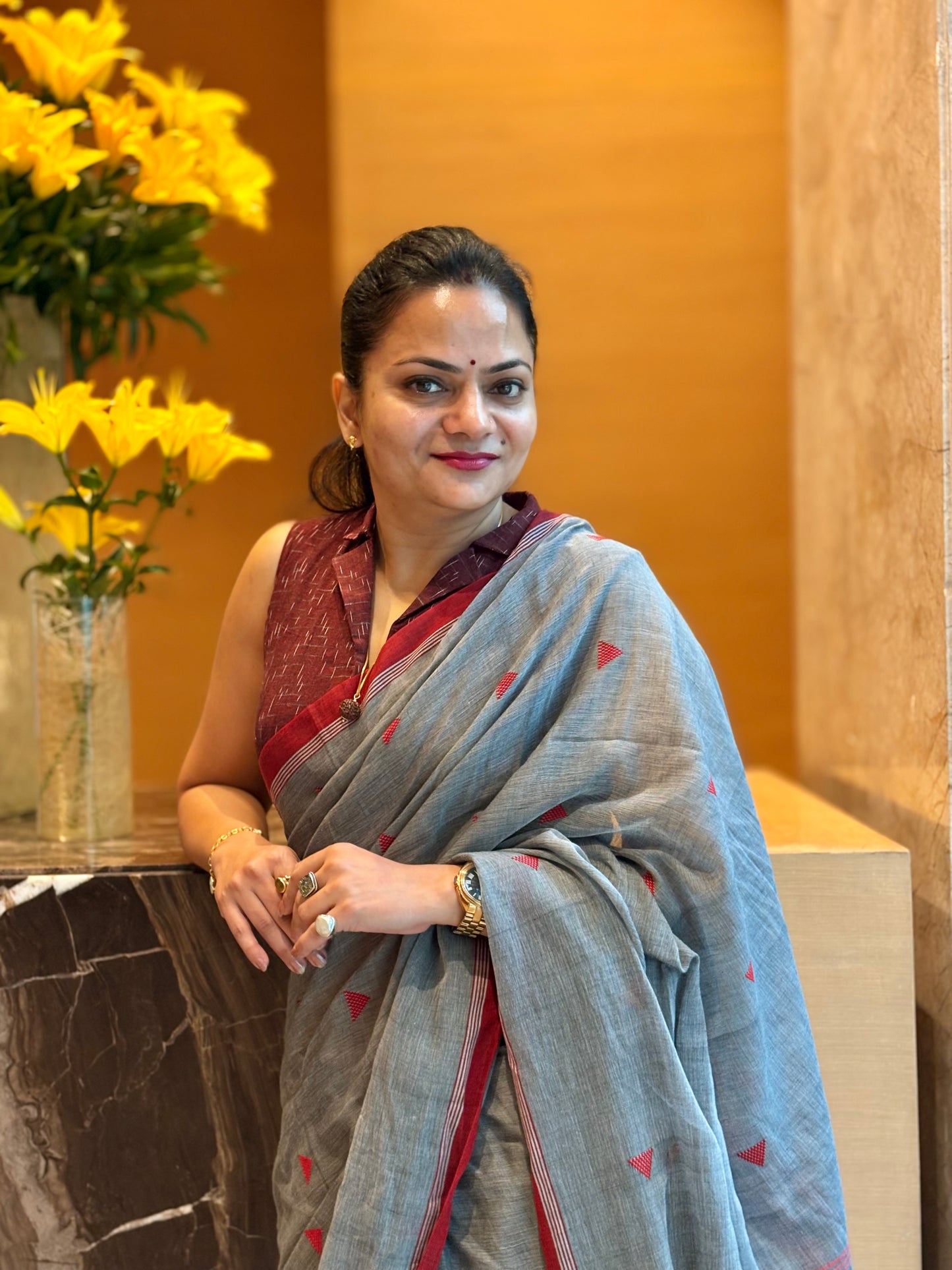 Mul Cotton handwoven Saree (Handloom Marked)