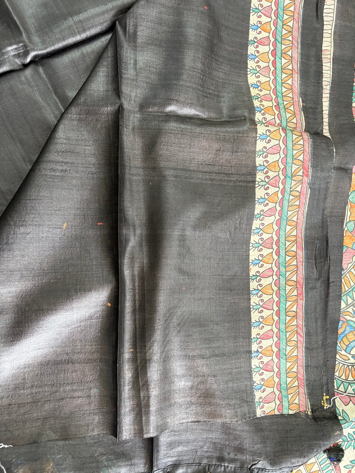 Pure Desi Tussar Silk Handcrafted Madhubani Saree (Silk Marked)