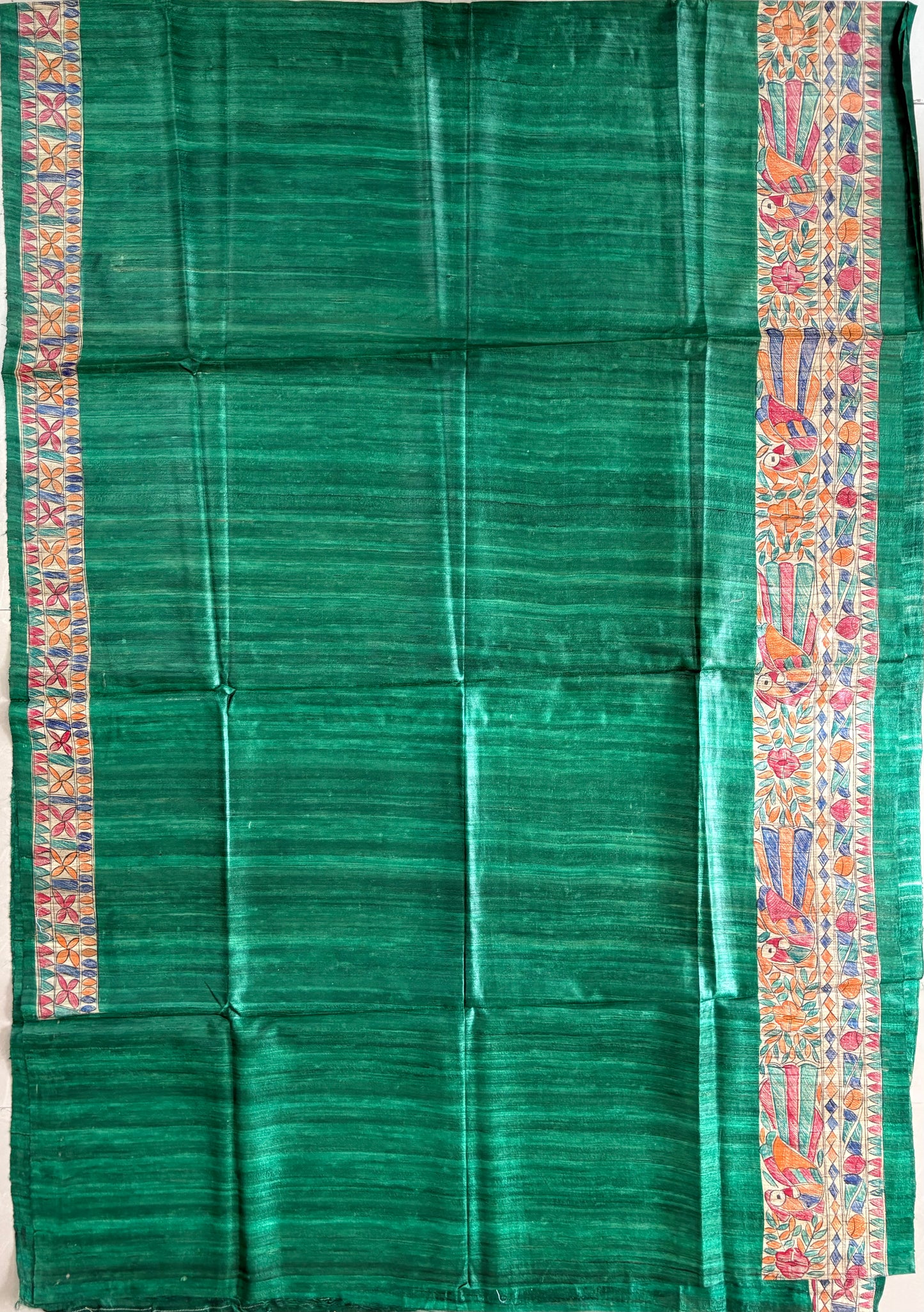 Pure Desi Tussar Silk Handcrafted Madhubani Saree (Silk Marked)
