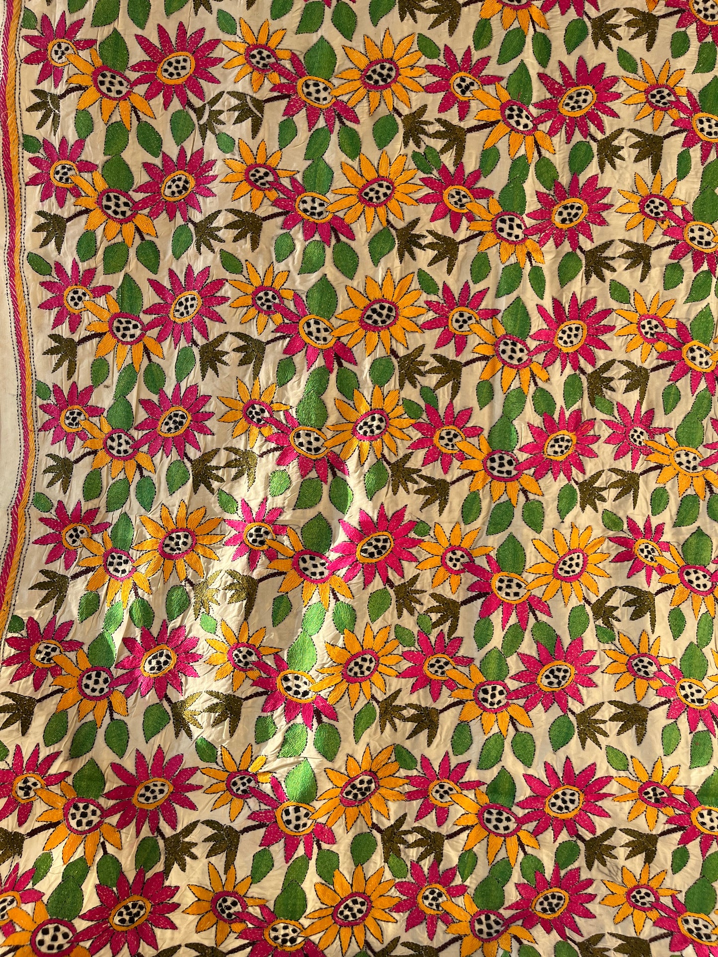 Kantha Hand Embroidary Full Work Semi Tusshar Silk Dupatta 44″