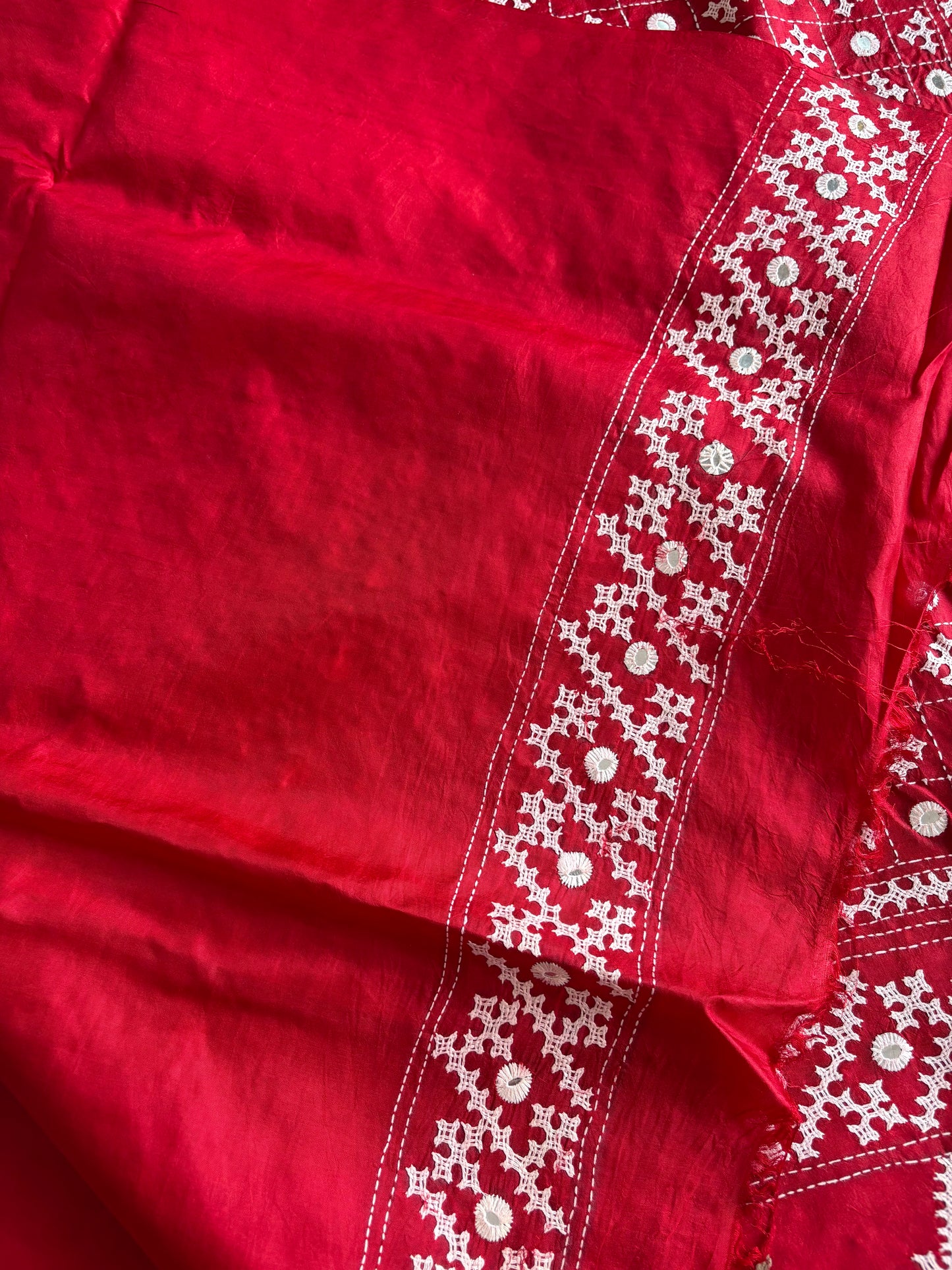 Kutch Hand Embroidered Pure Banglore Silk Saree – (Silk Marked)