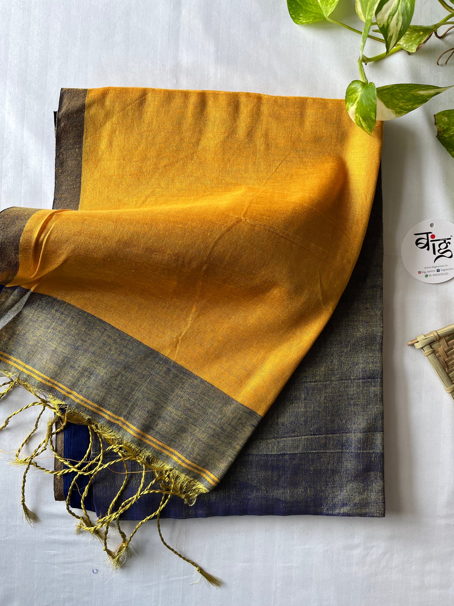 Tissue Khadi Both Side Border Saree With Blouse