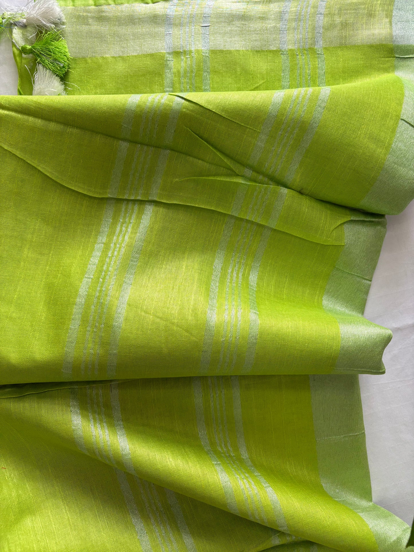 Cotton Linen Saree With running Blouse