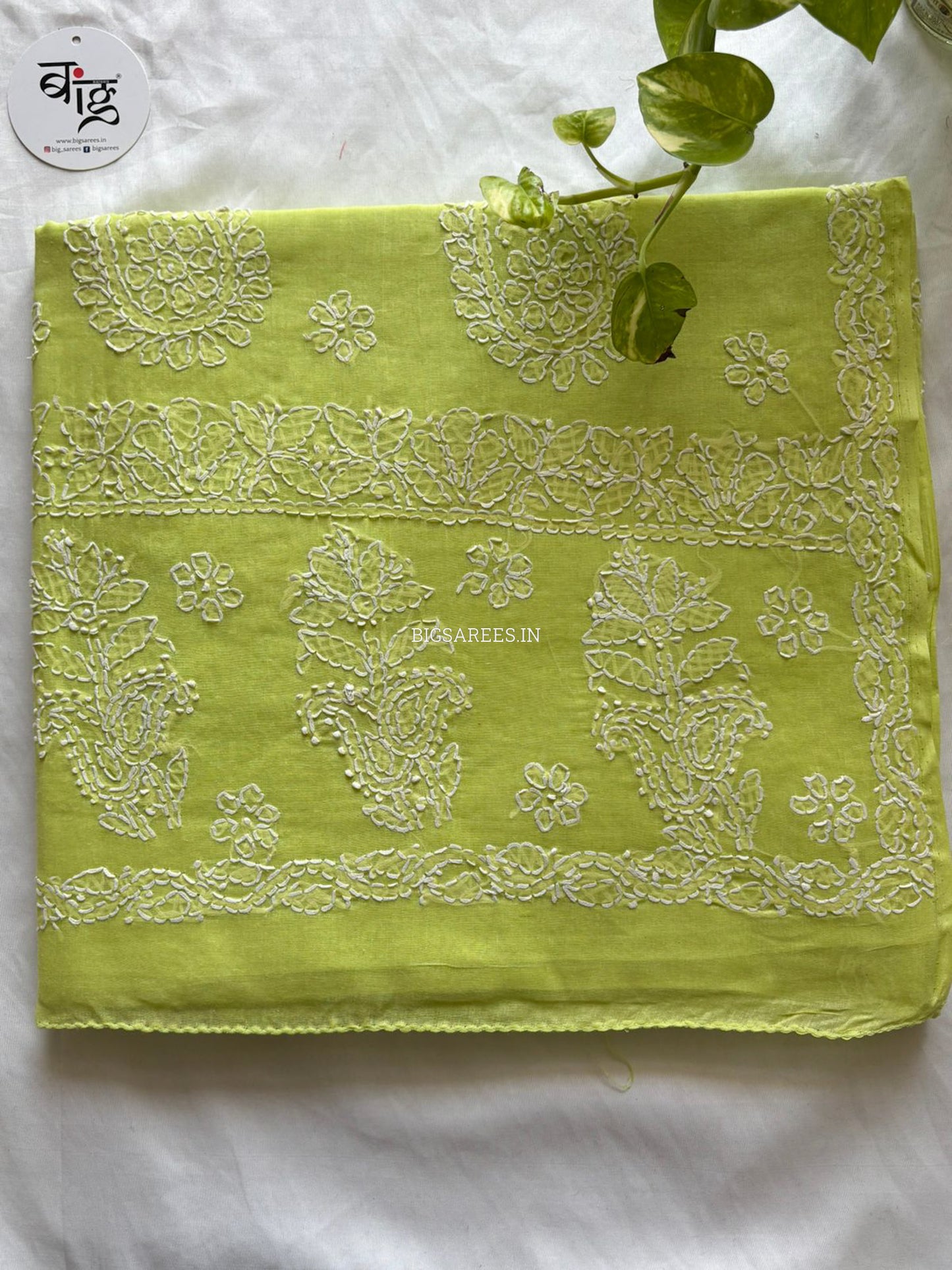 Chikankari Hand-Embroidered Saree | Heavy Work | Cotton