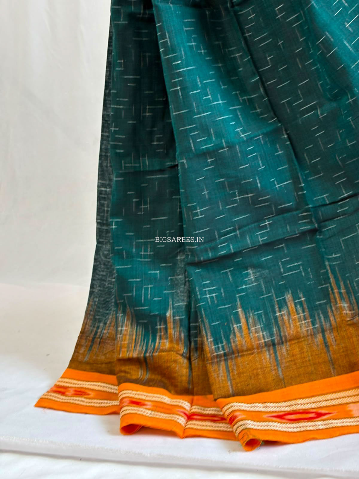 Sambalpuri Ikat Handwoven Saree | Cotton | Green
