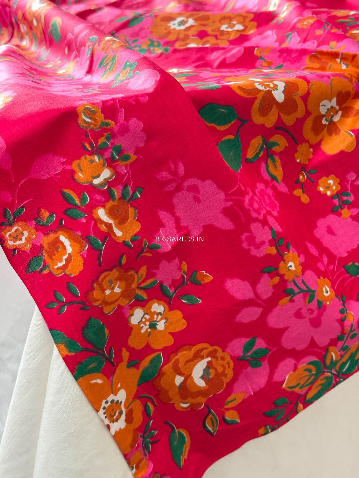 Block Print Design Cotton Fabric | Floral | Pink